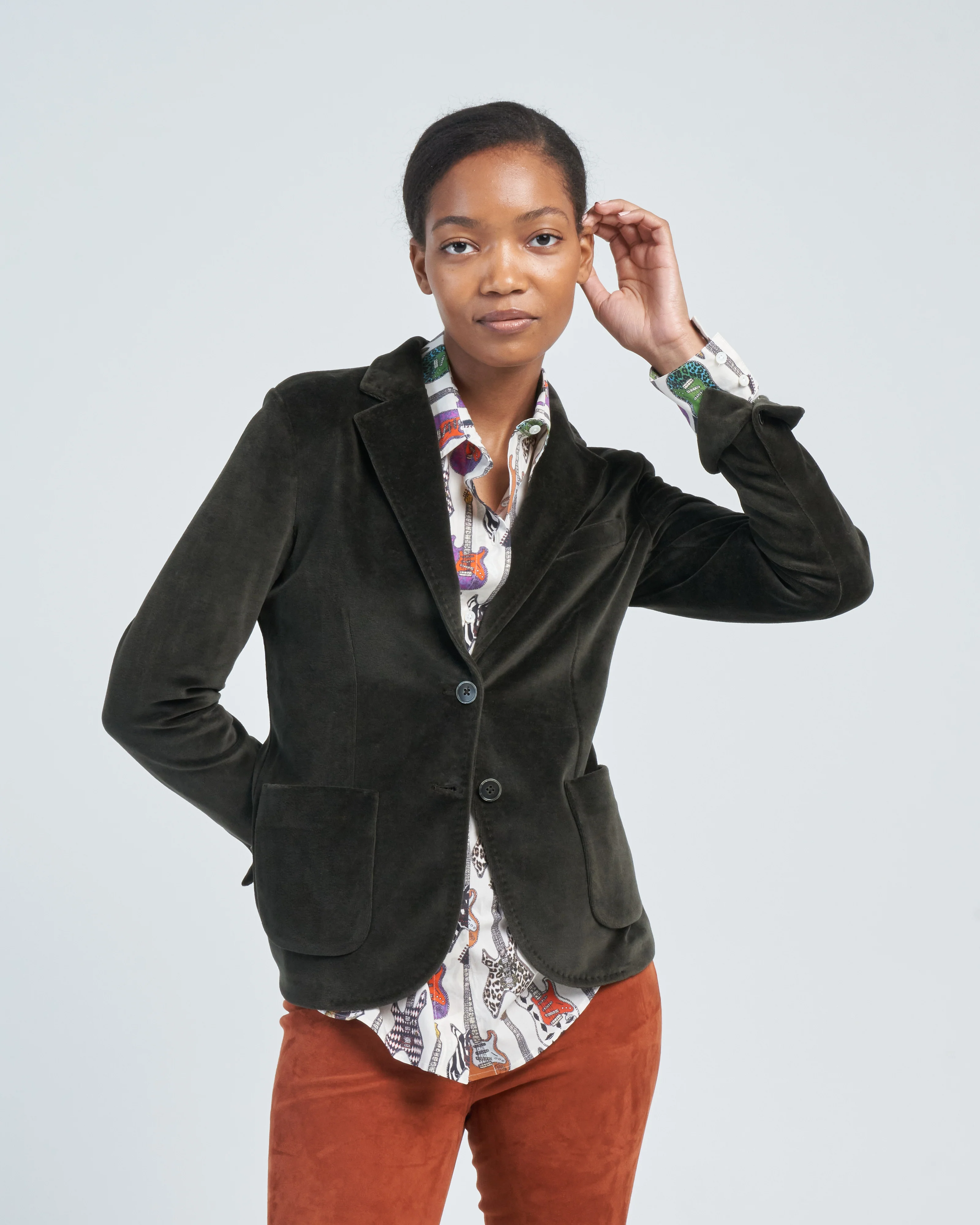 giacca slim velour jacket - Image 2