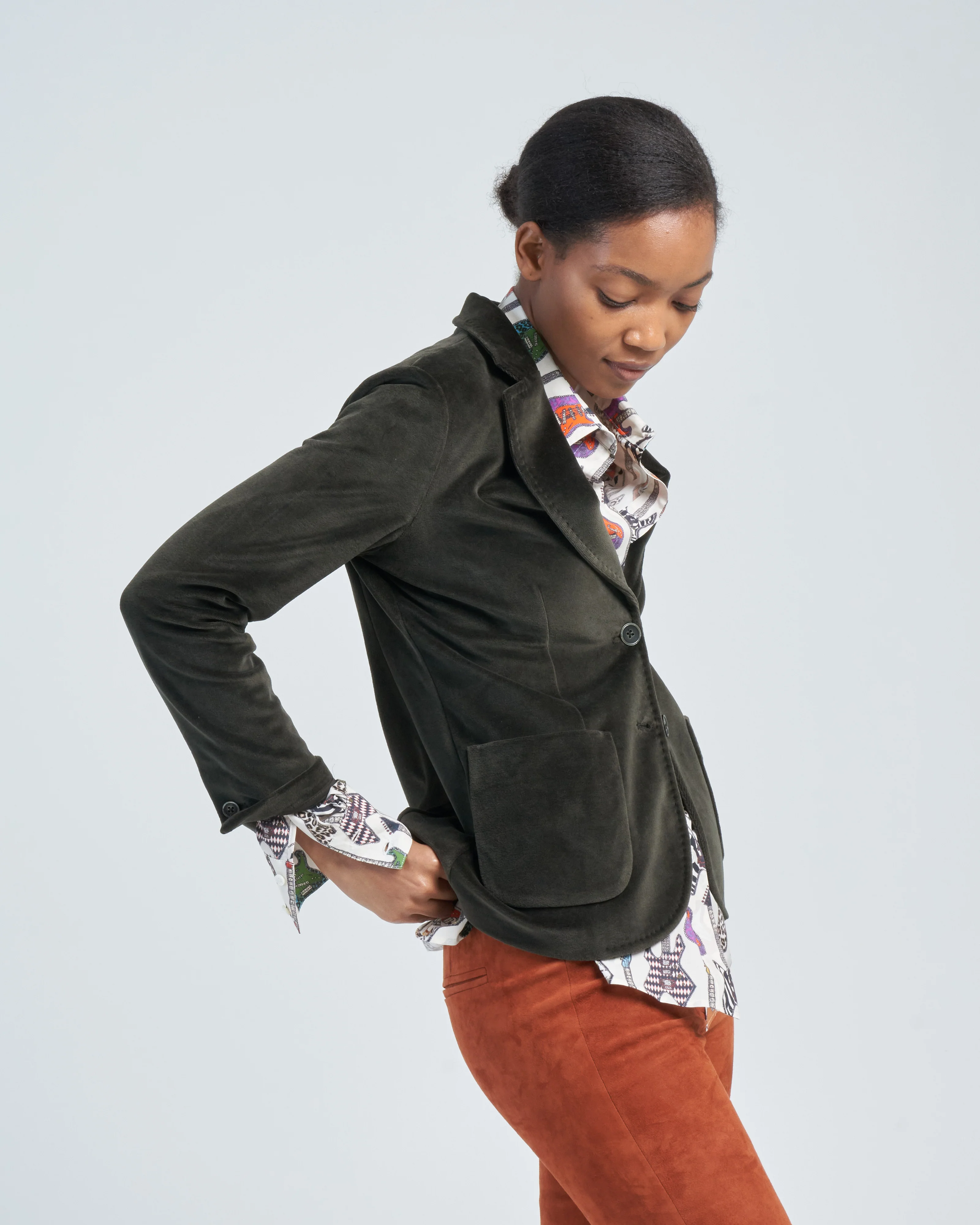giacca slim velour jacket - Image 3