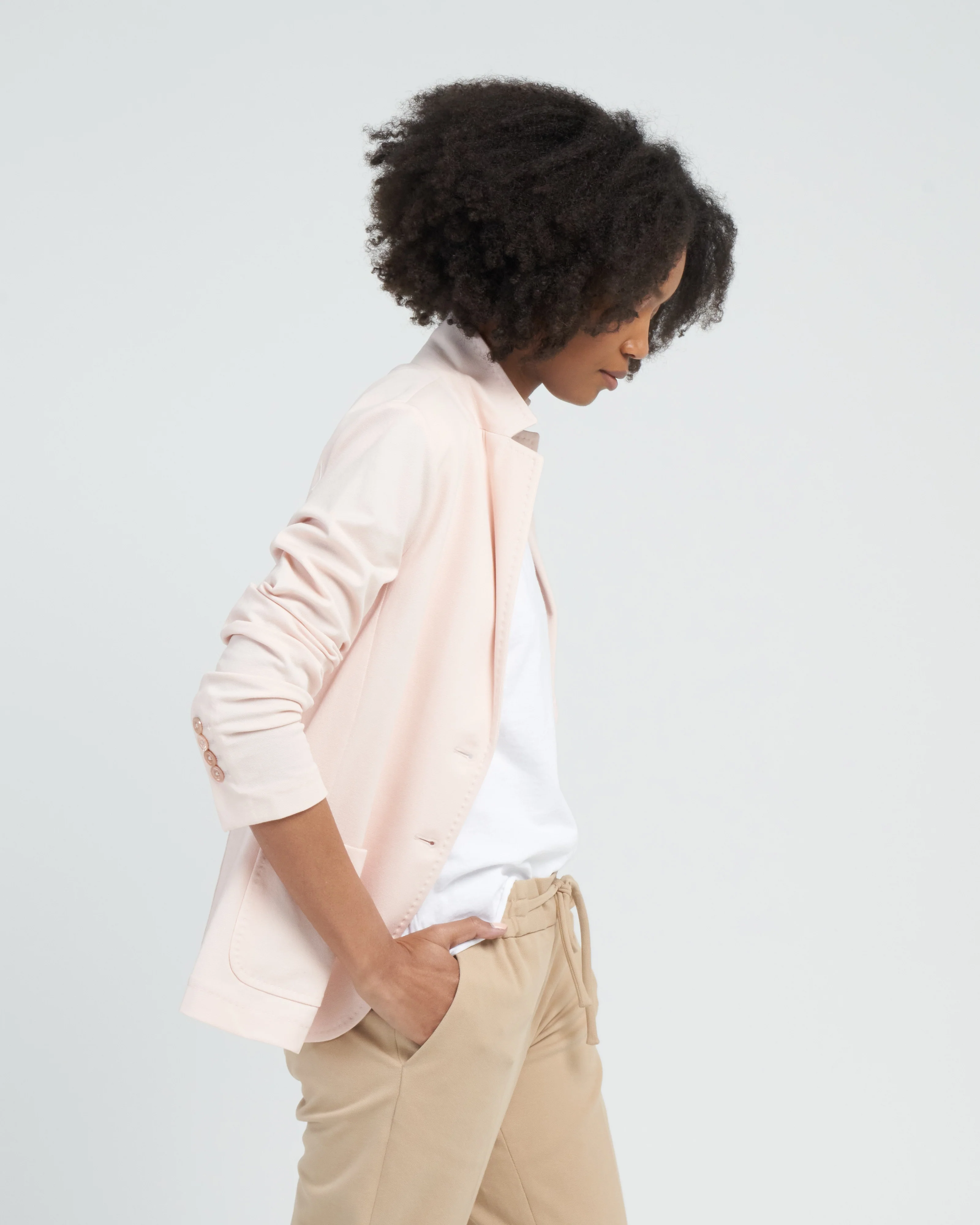 giacca super light piquet short jacket - pesca - Image 3