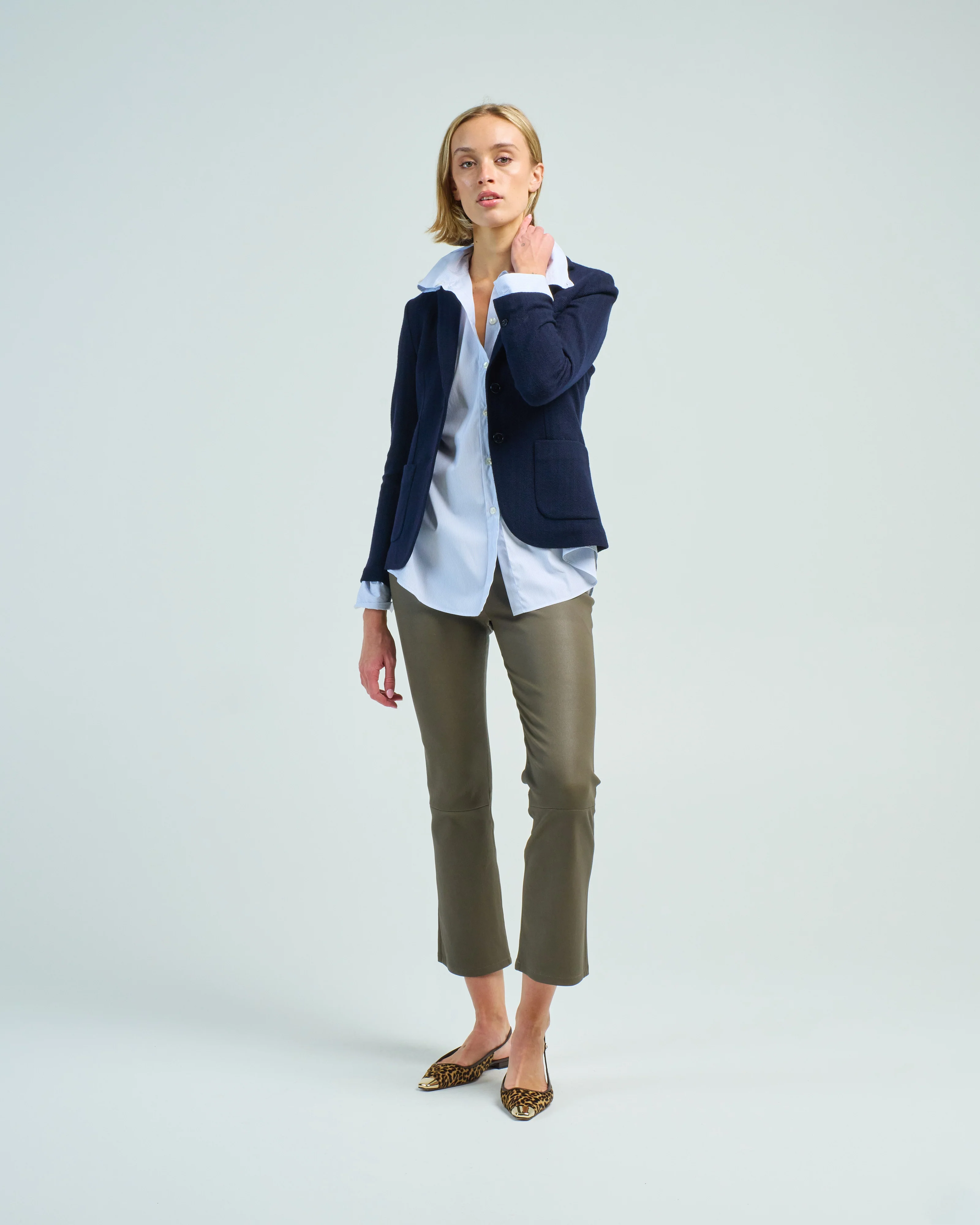 herringbone short patch pocket blazer - Image 2
