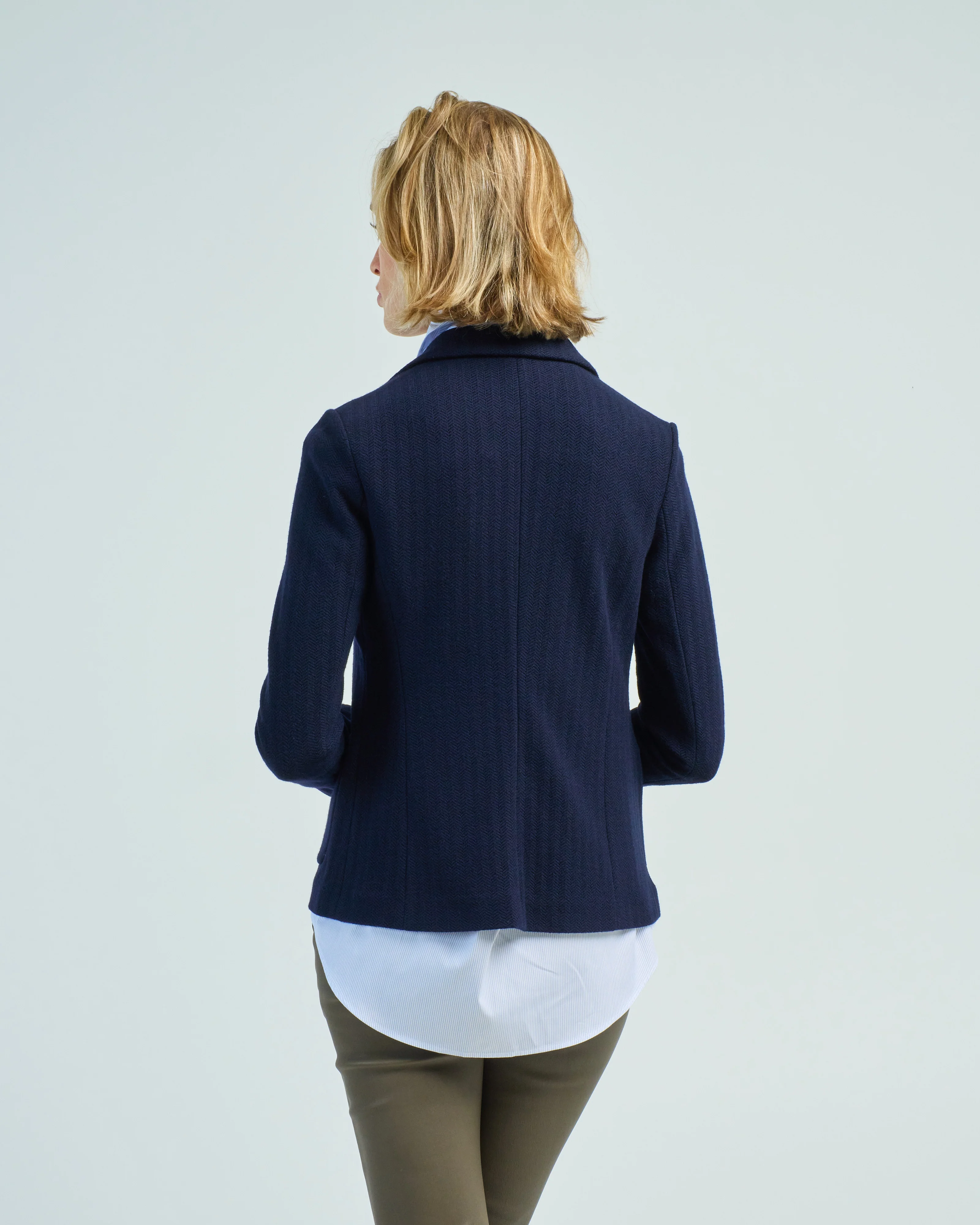 herringbone short patch pocket blazer - Image 4