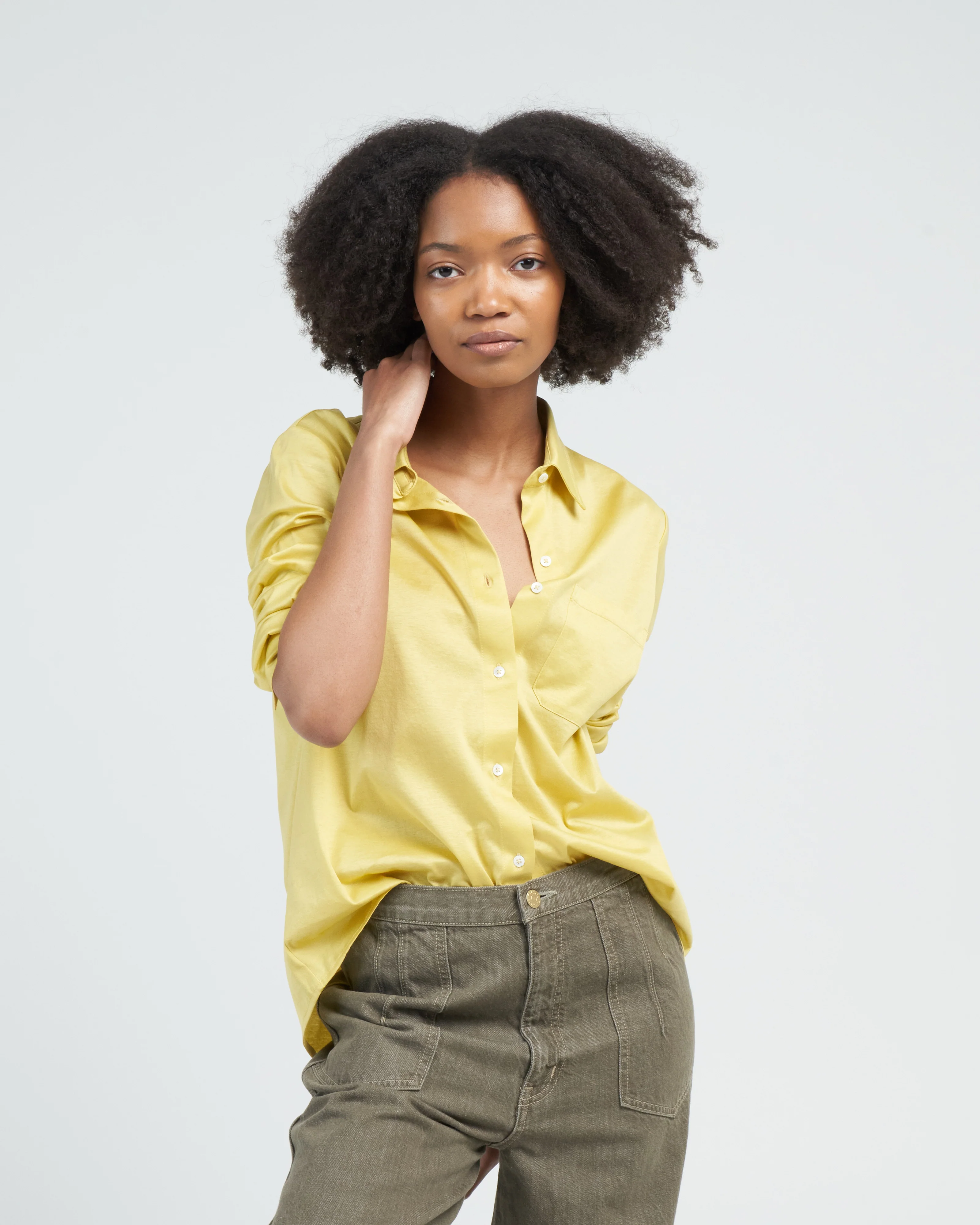 jersey blouse - lemon