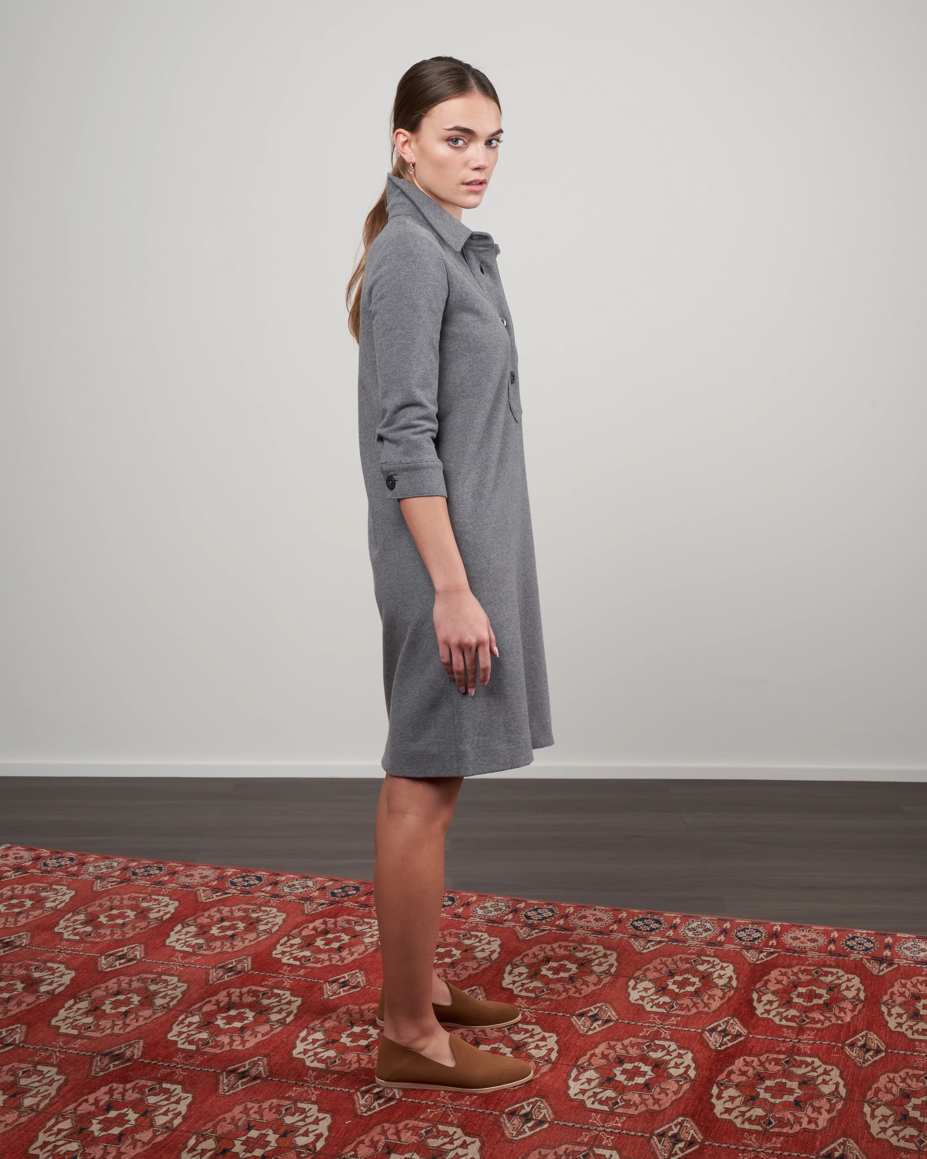 polo dress - grigio melange - Image 2