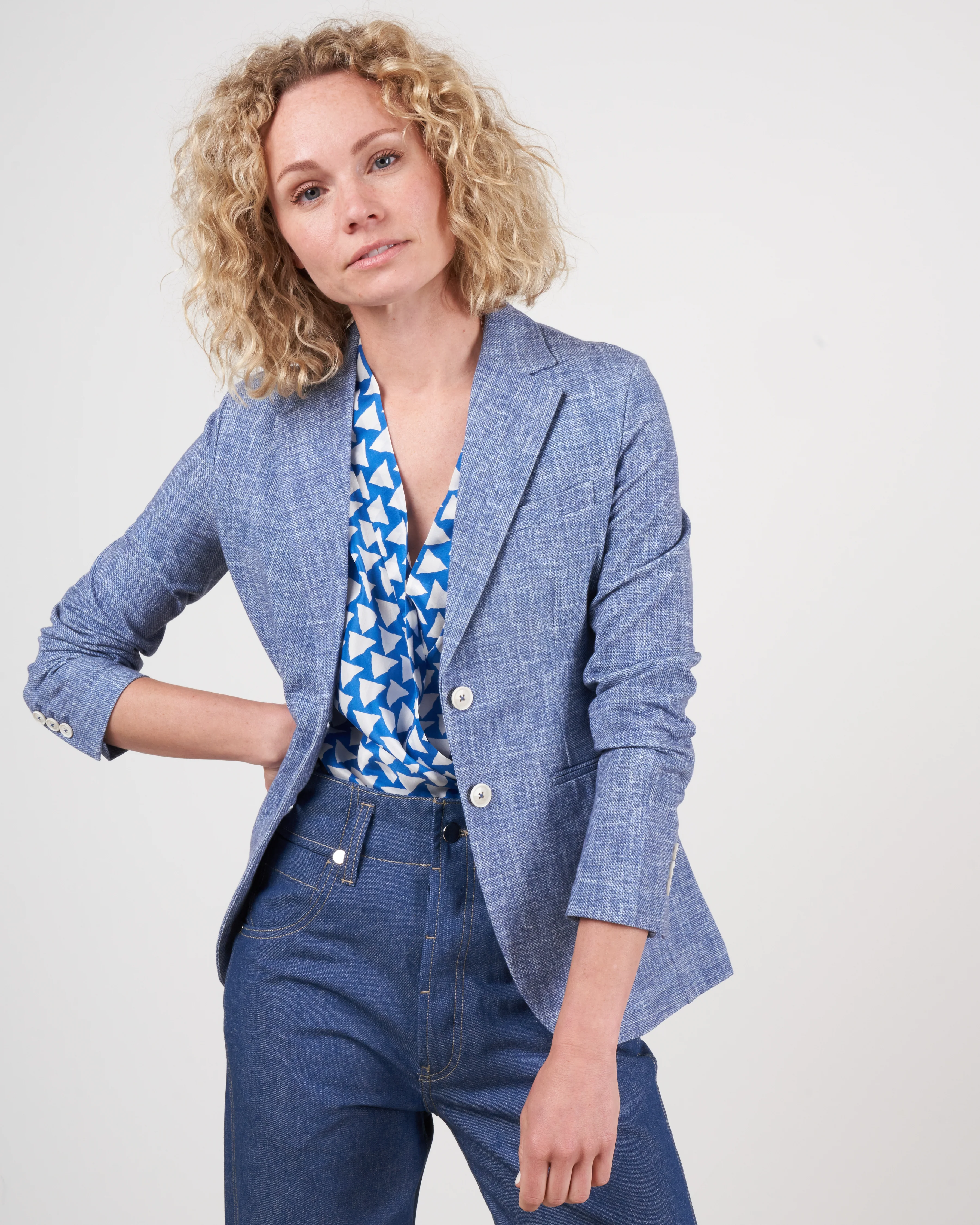 slim long jacket - elettrico - Image 2