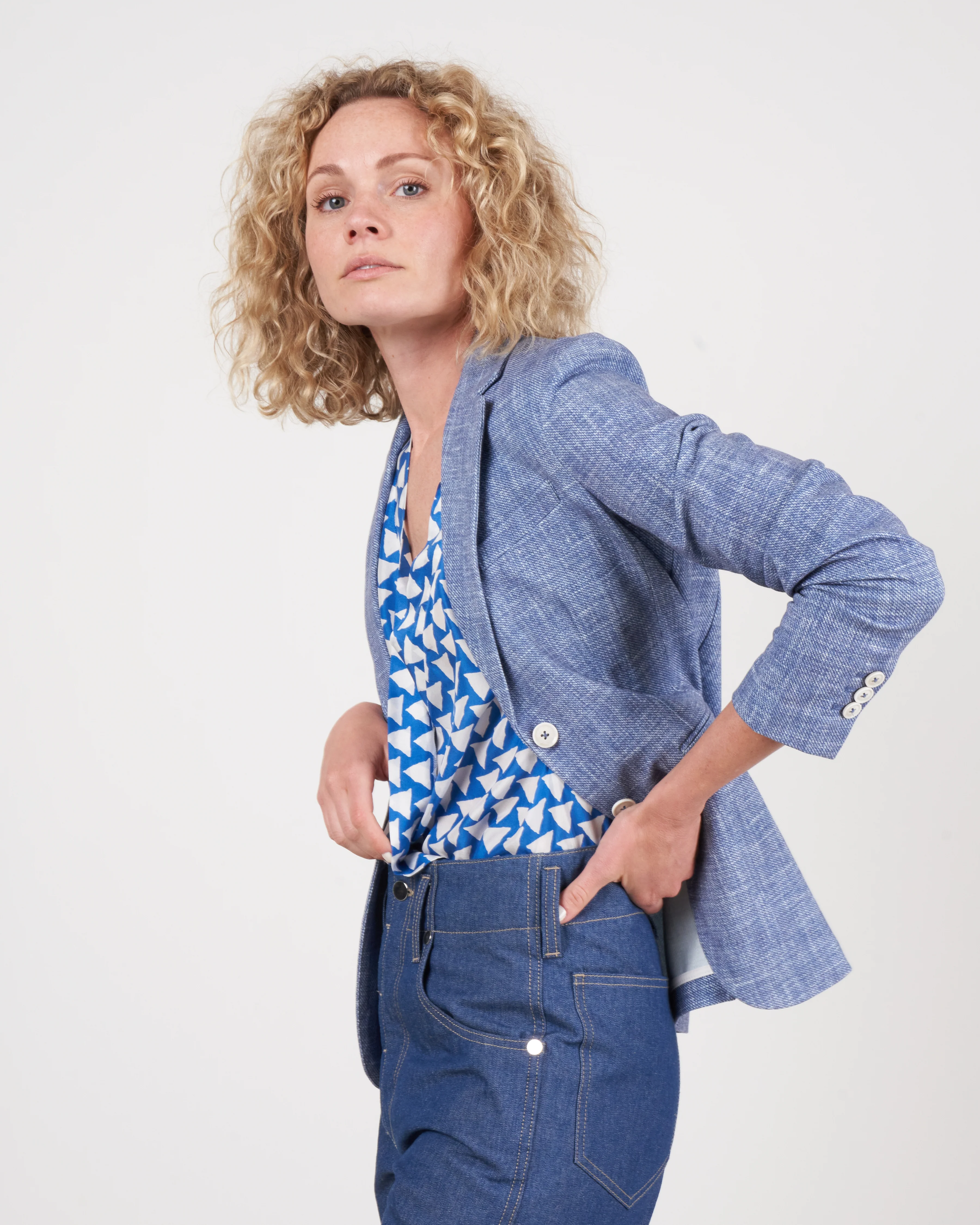 slim long jacket - elettrico - Image 4
