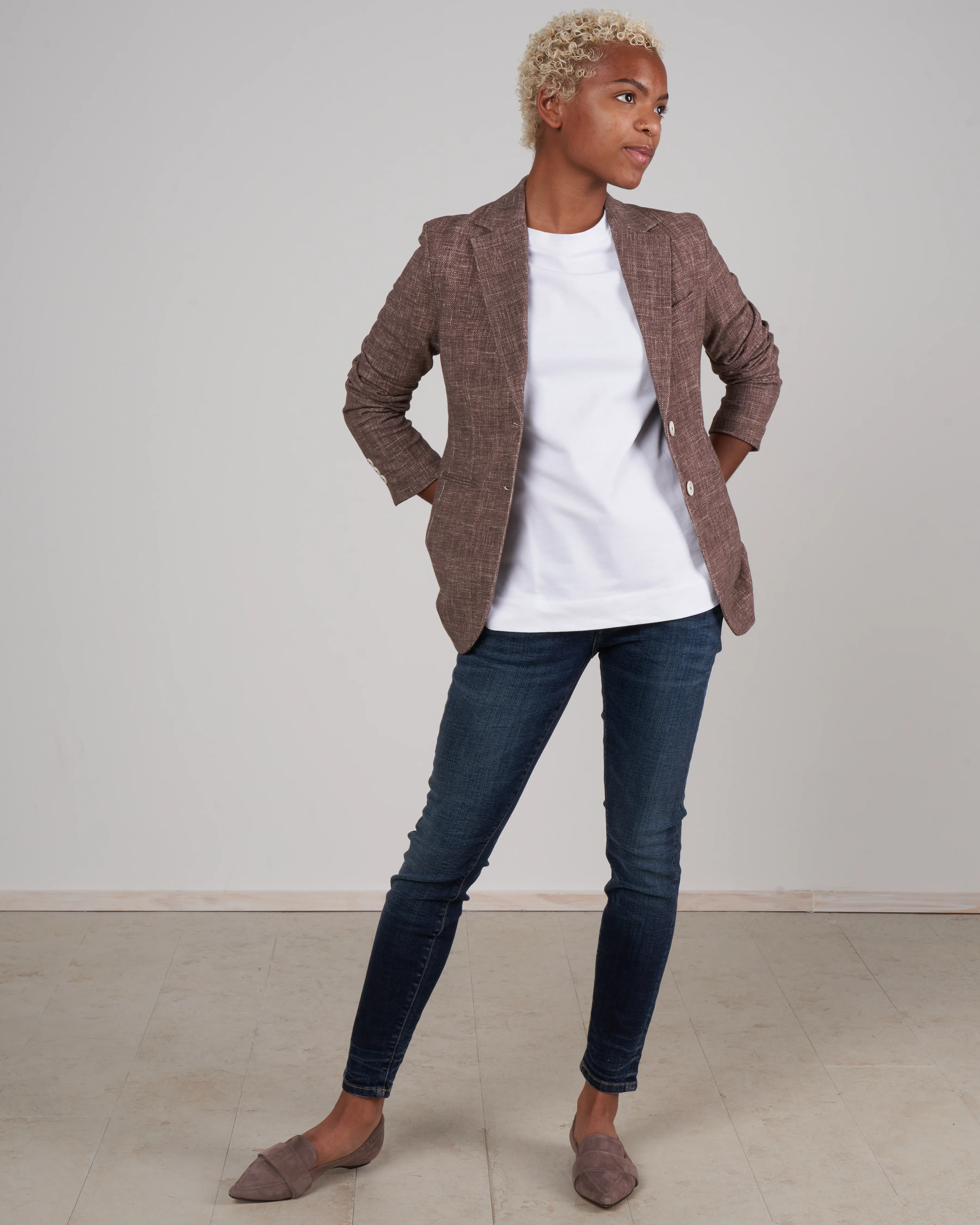 slim long jacket - mulch - Image 2