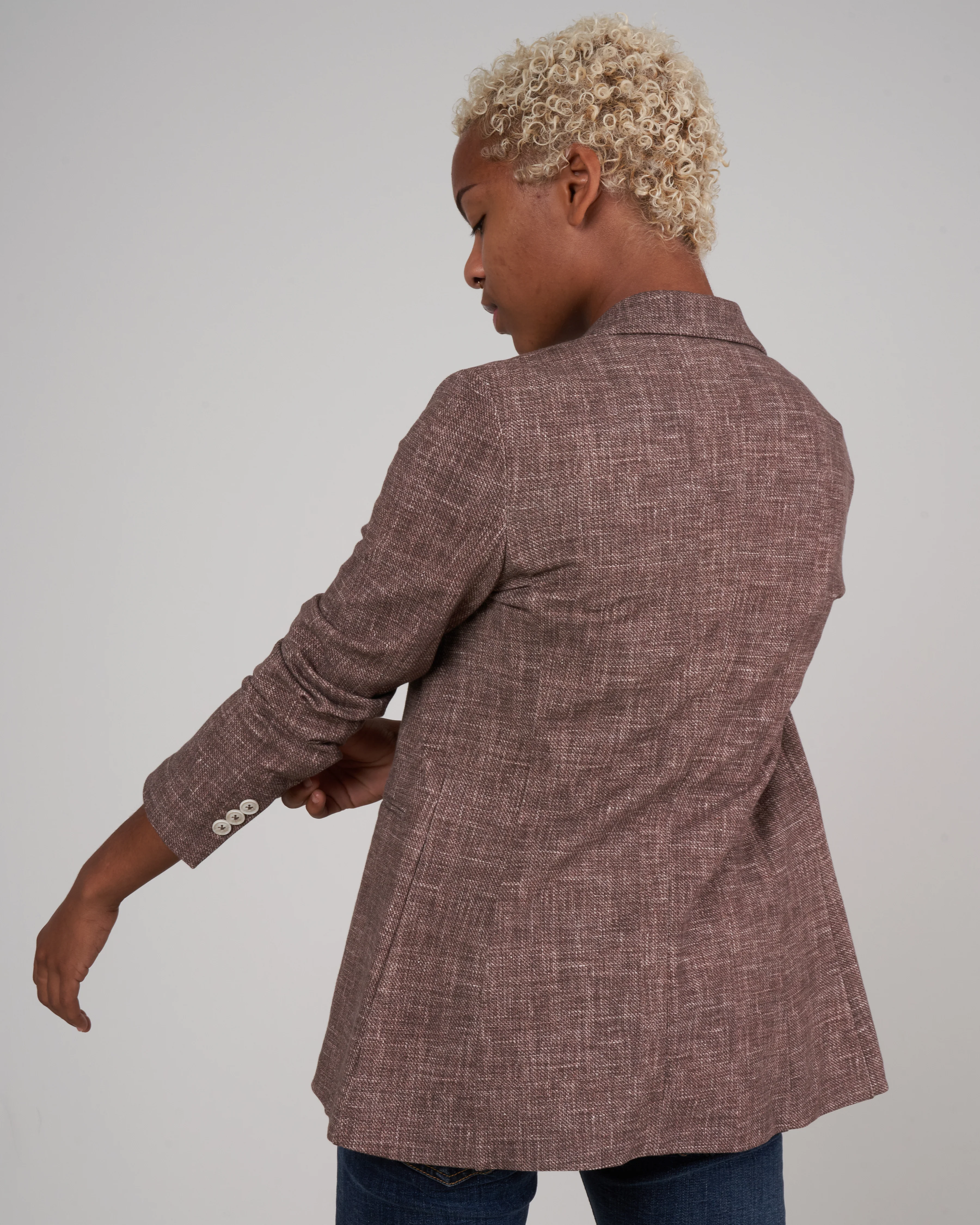 slim long jacket - mulch - Image 3