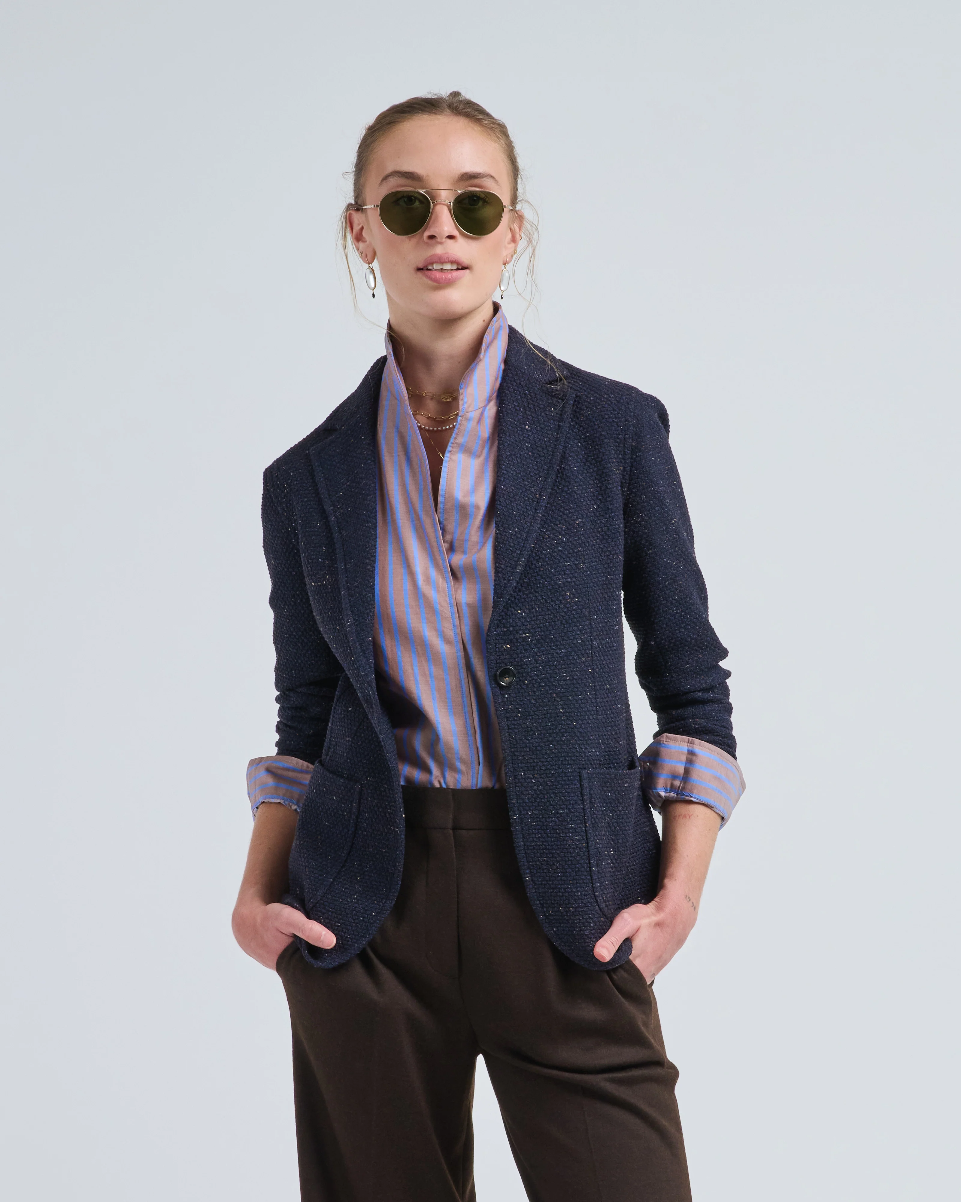 slim long knitted jacket - Image 2