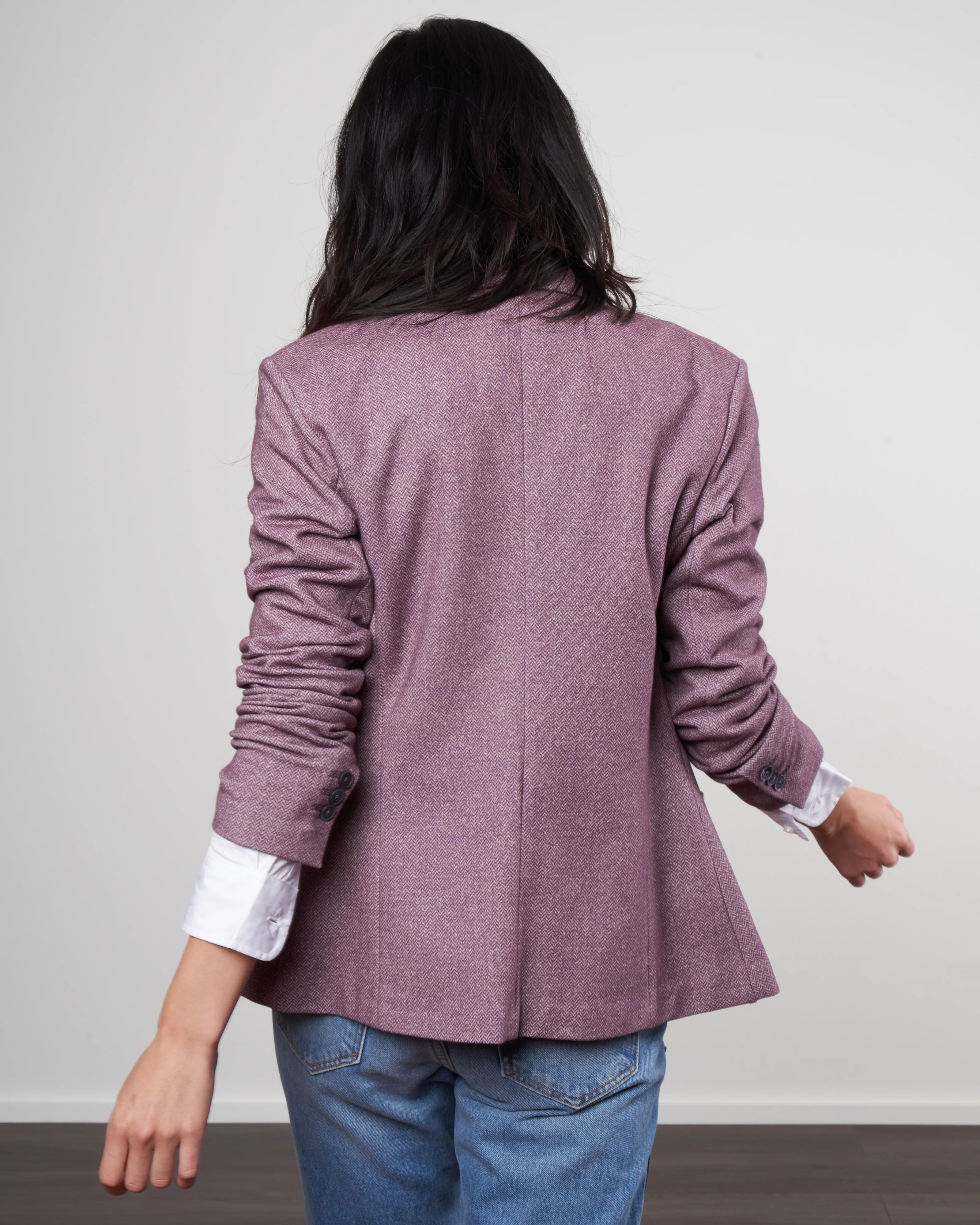 slim micro herringbone - melanzana - Image 3