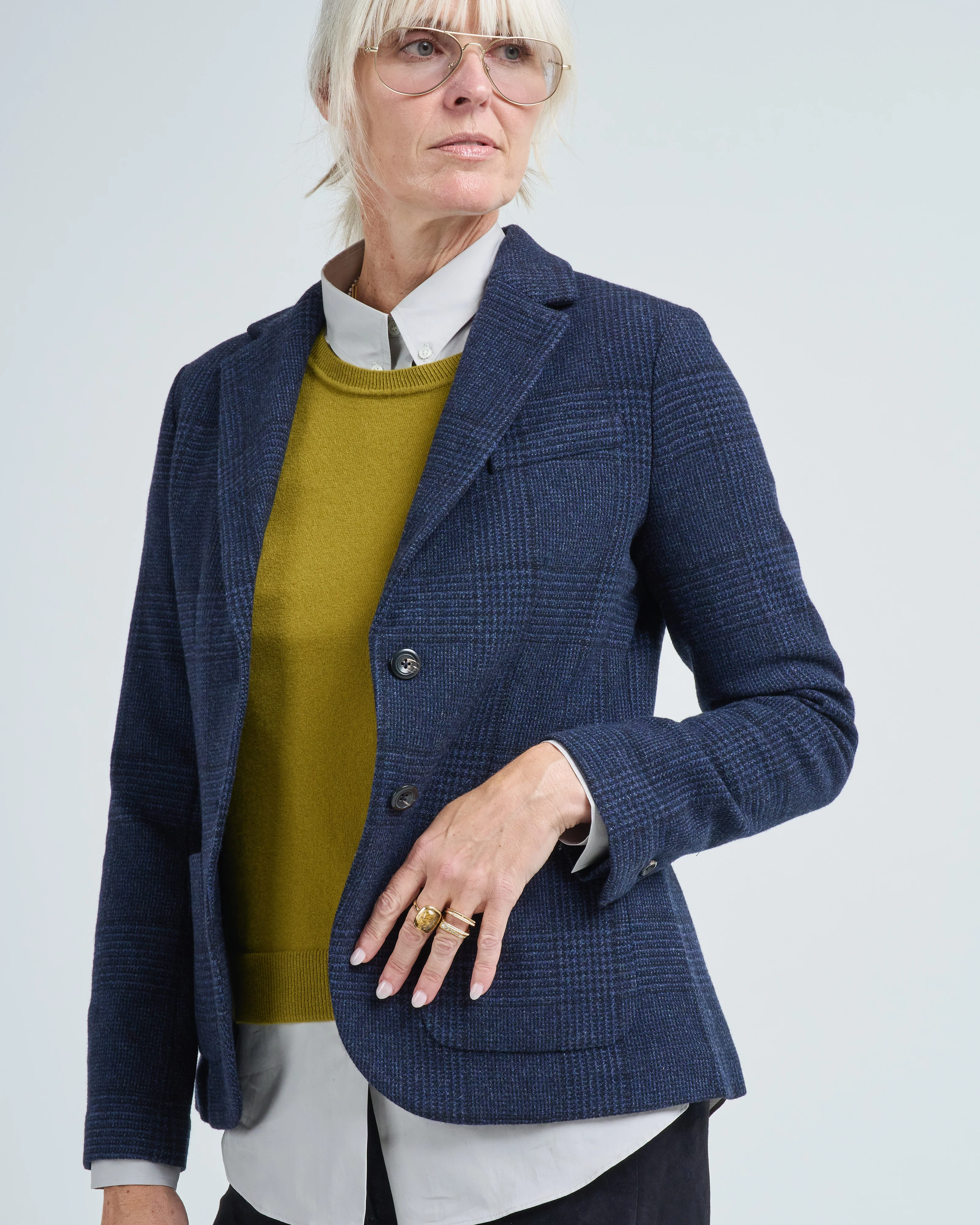 slim short prince of wales jacket - Image 5