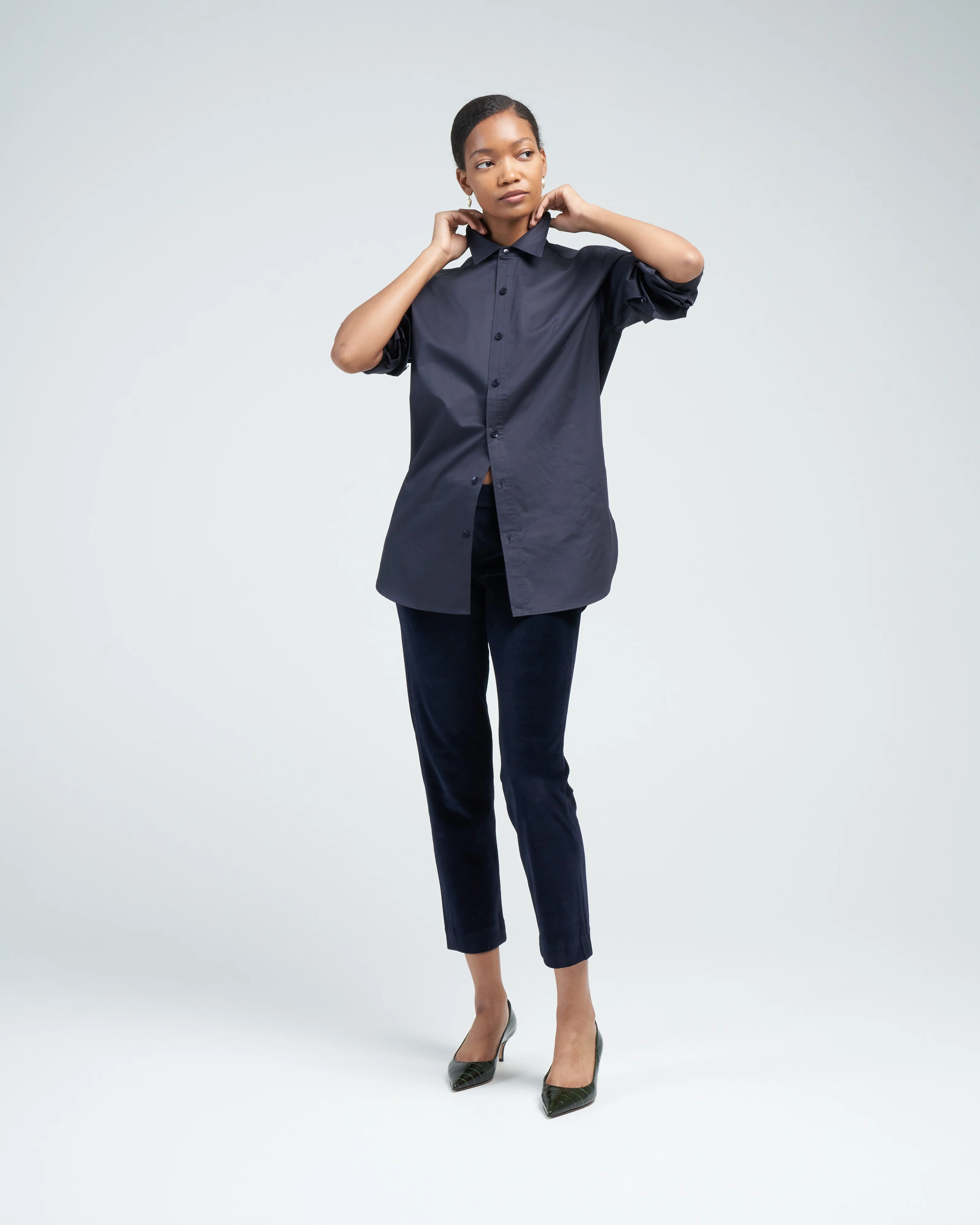 velour chino pant - dark navy - Image 2