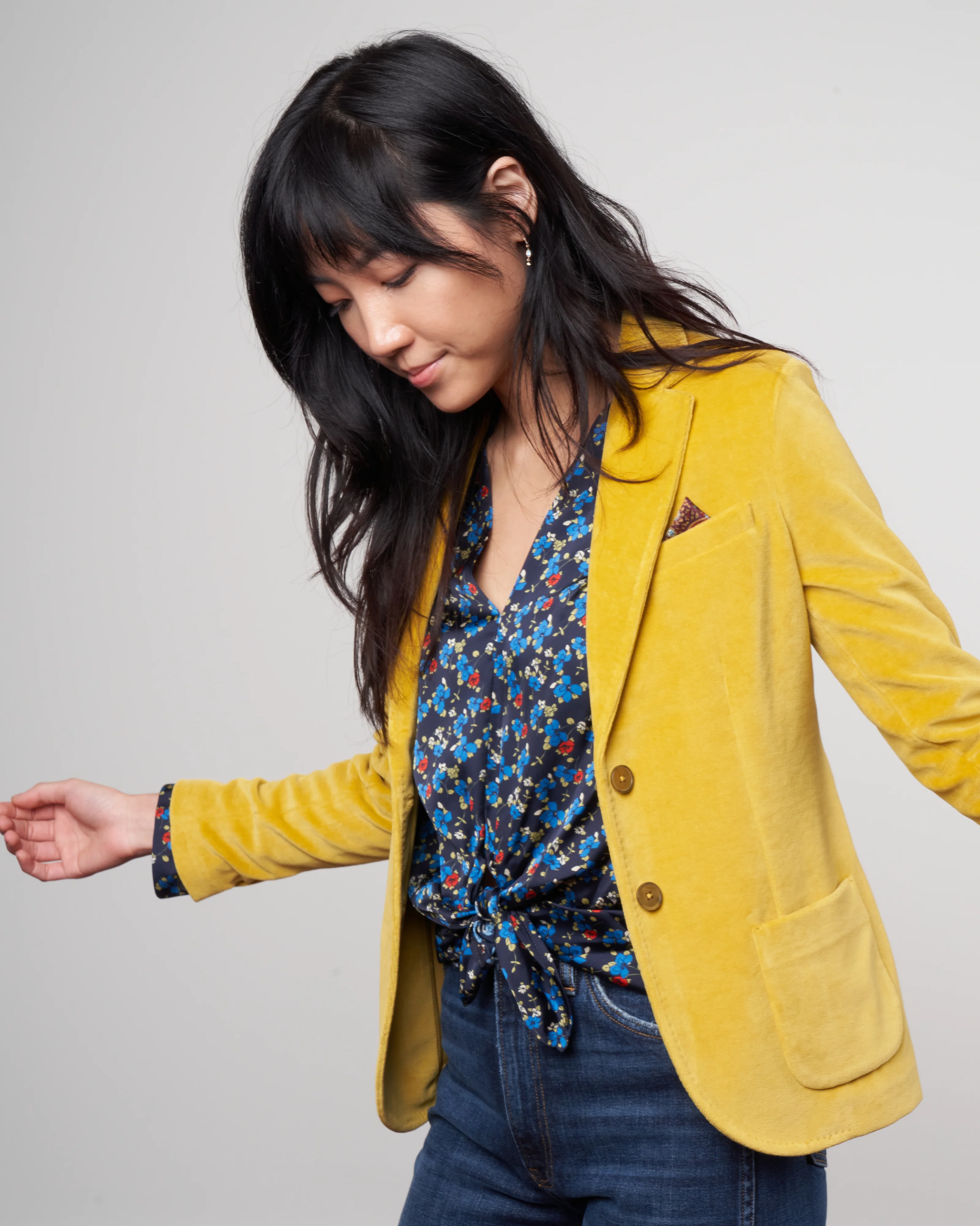 velour slim jacket - acerbo - Image 3