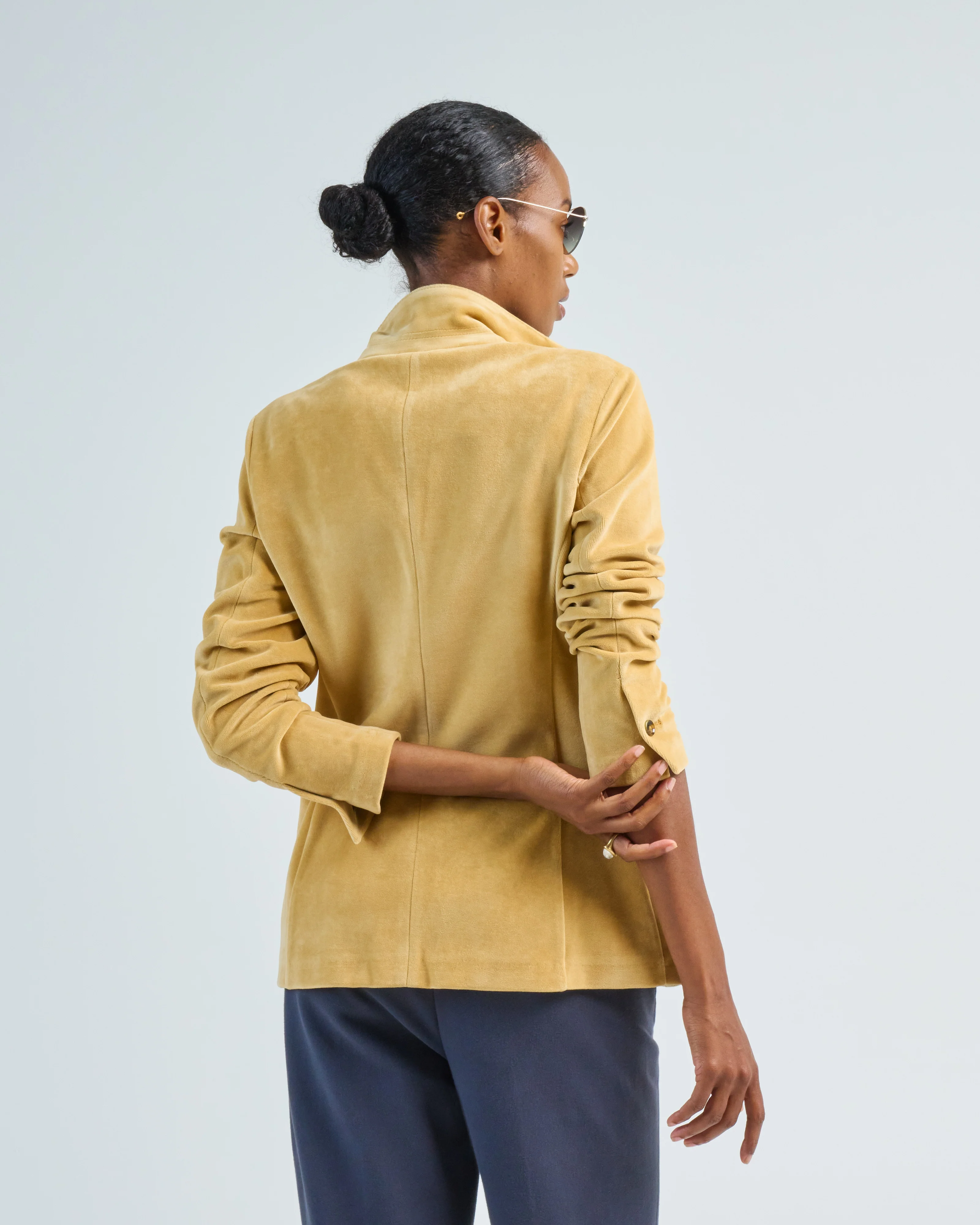 velour slim long blazer - Image 4