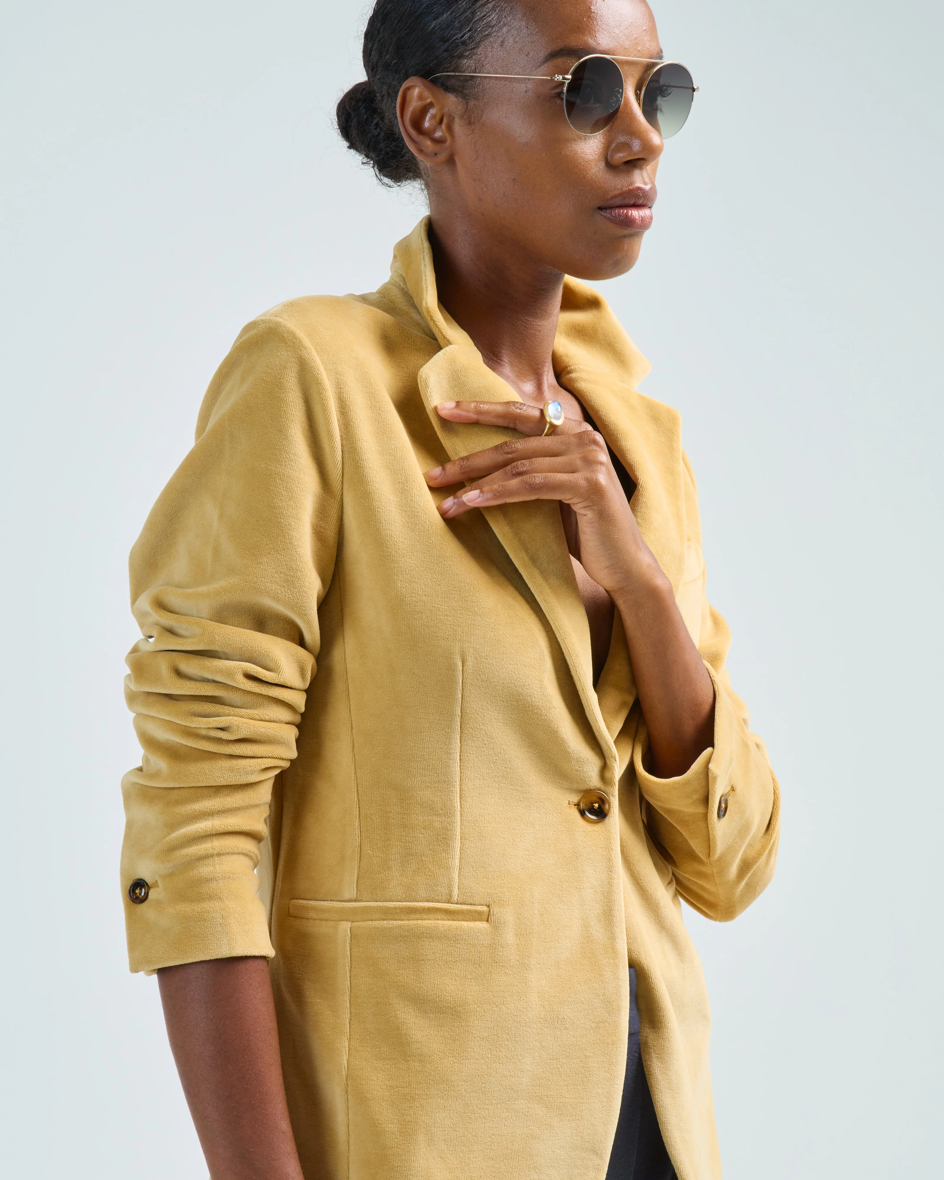velour slim long blazer - Image 5