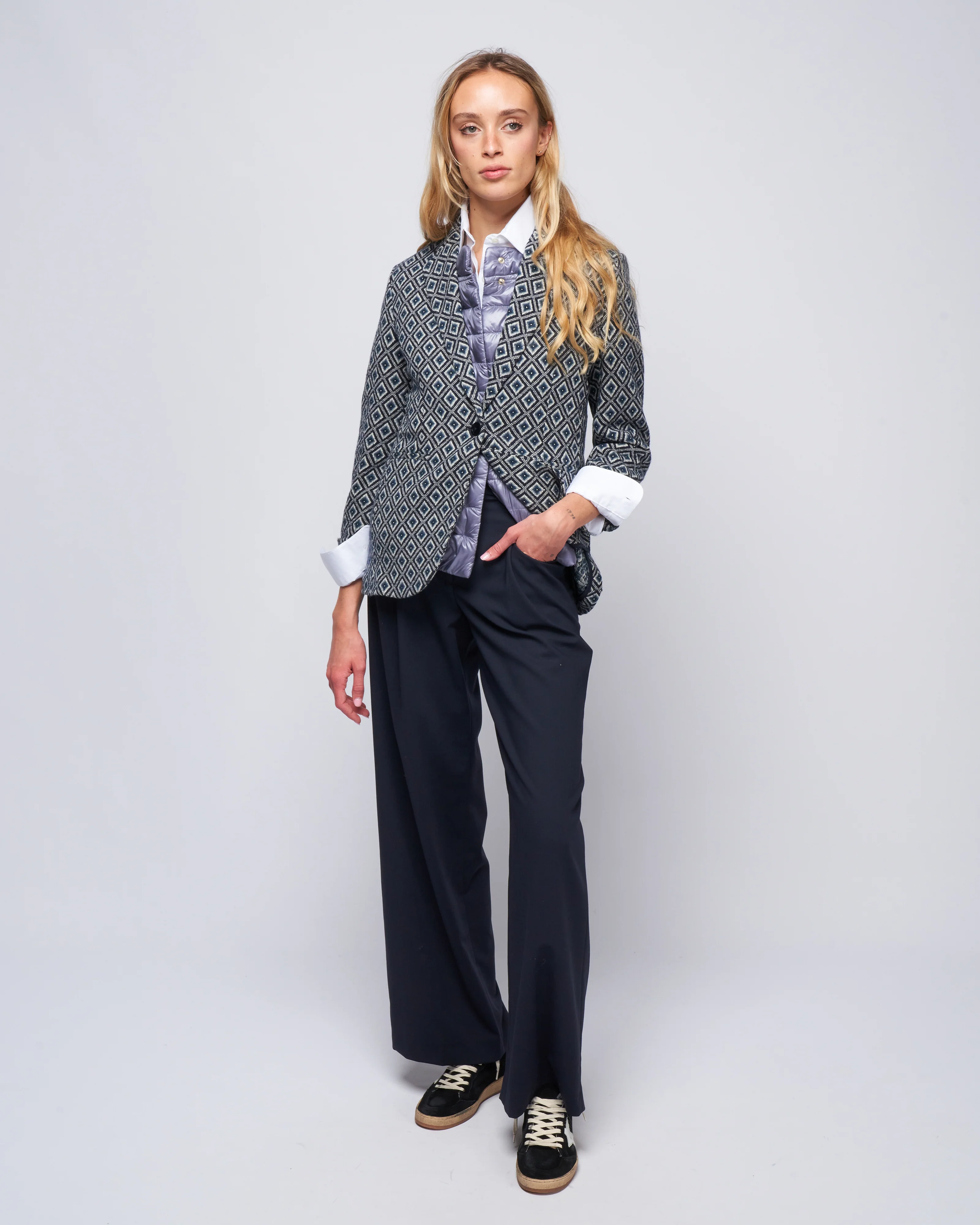 vintage jacquard jacket - cloud blue - Image 2