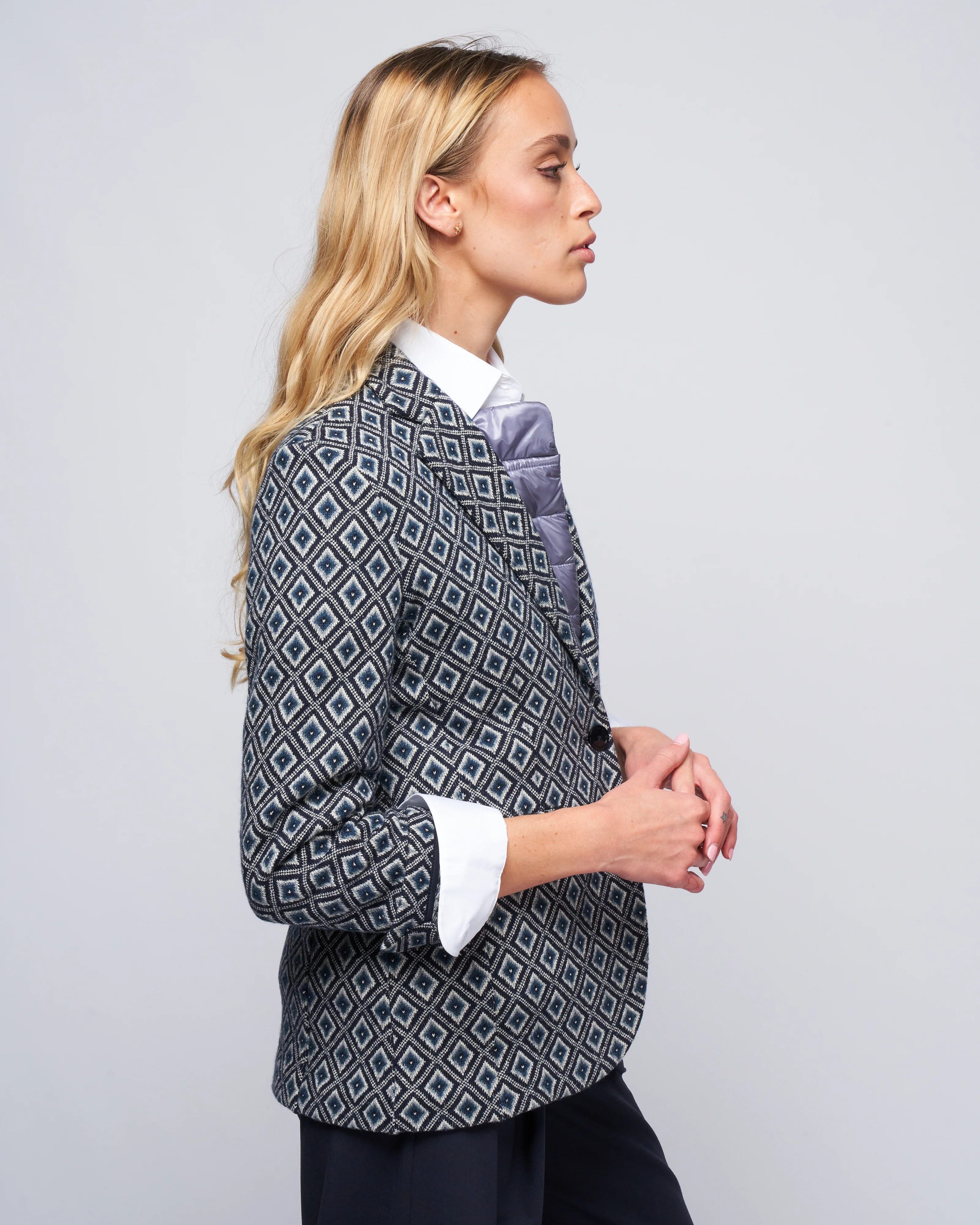 vintage jacquard jacket - cloud blue - Image 3