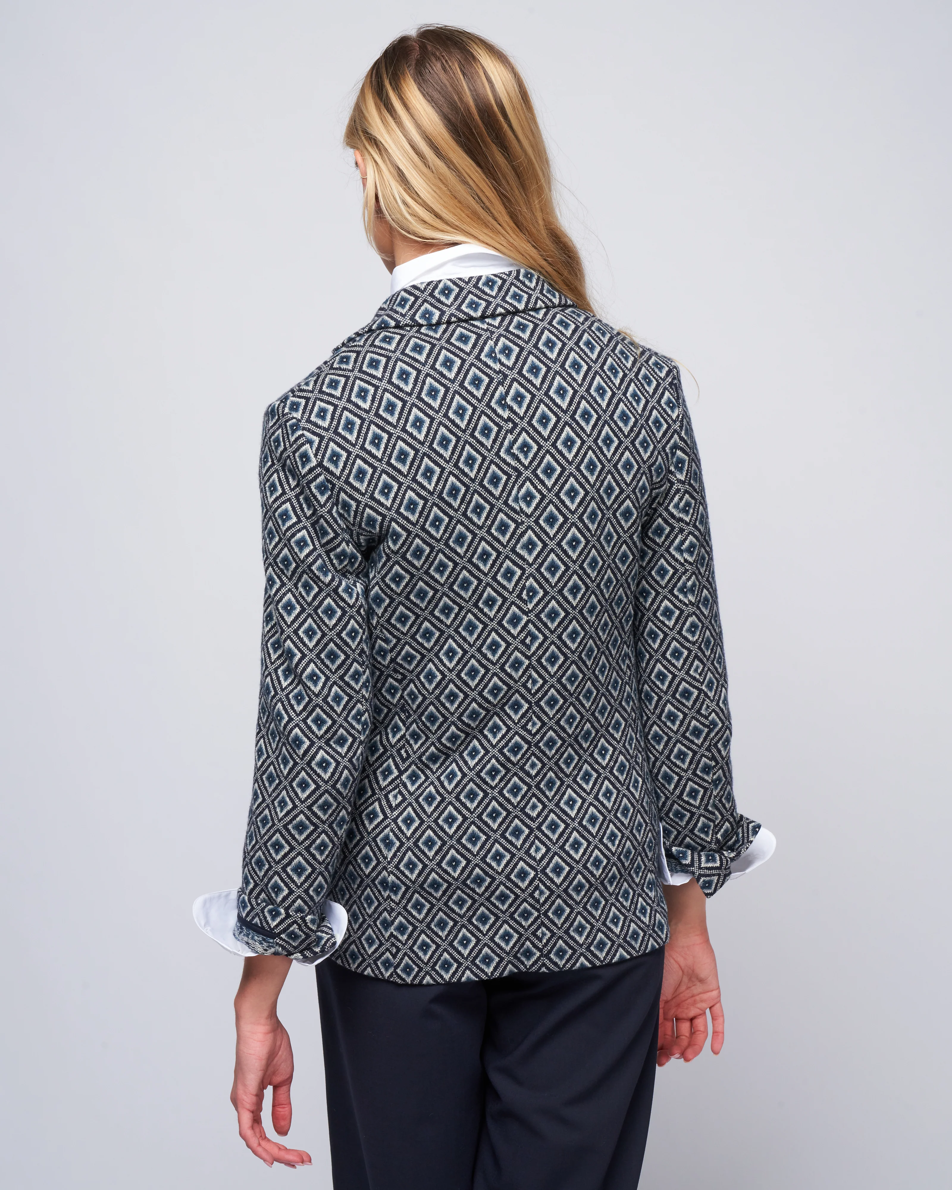 vintage jacquard jacket - cloud blue - Image 4