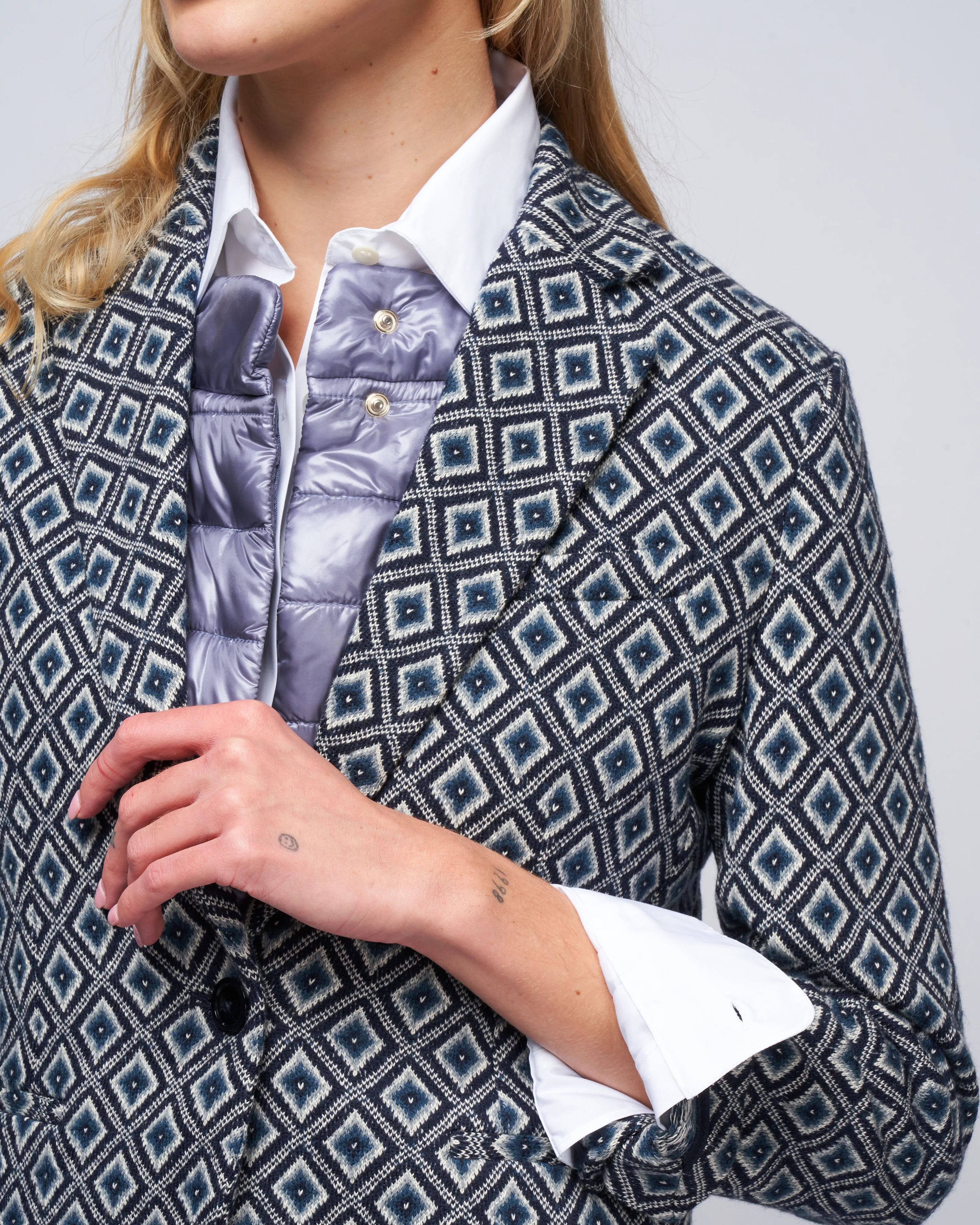 vintage jacquard jacket - cloud blue - Image 5