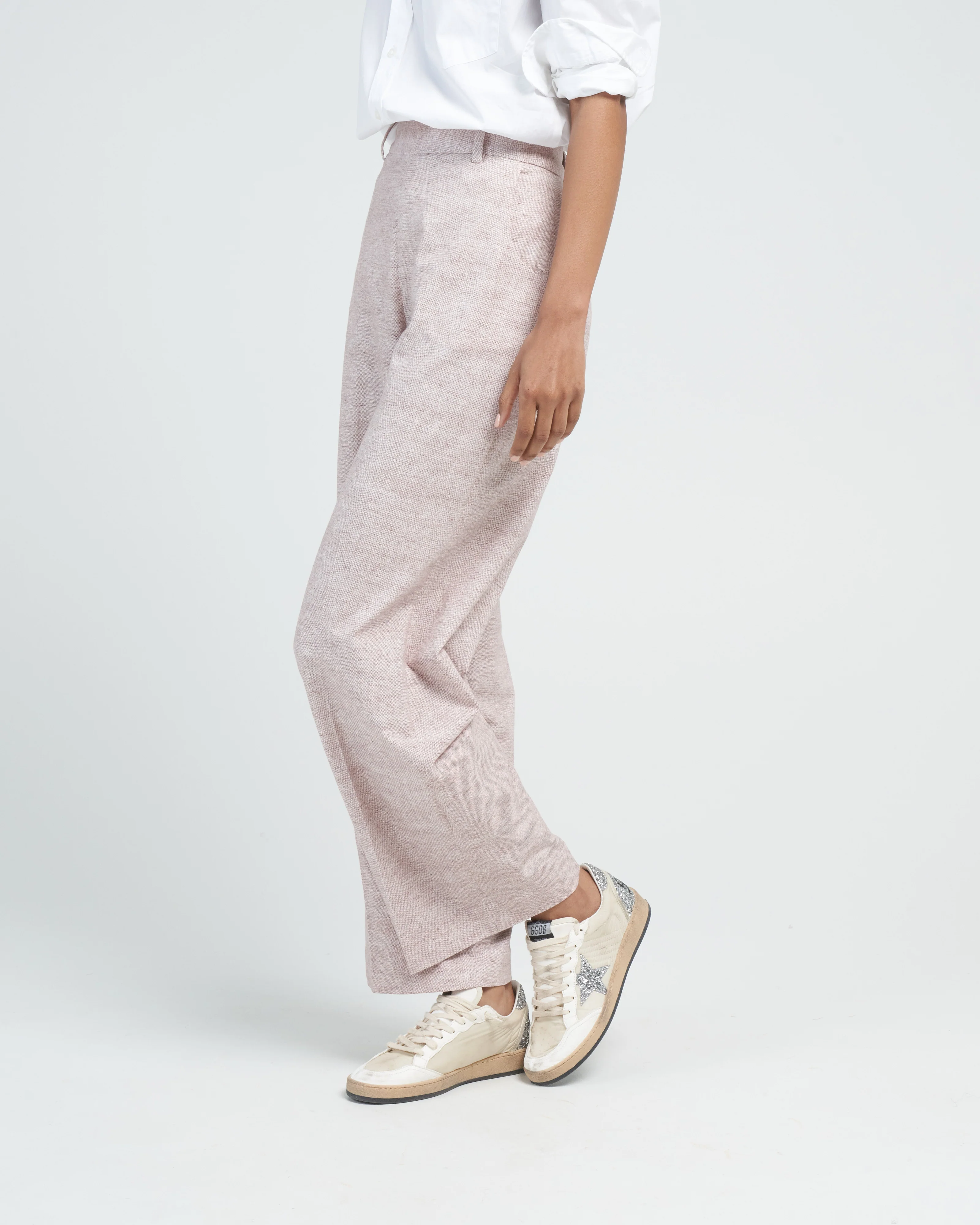 wide leg weft linen jersey pant - orzo - Image 3