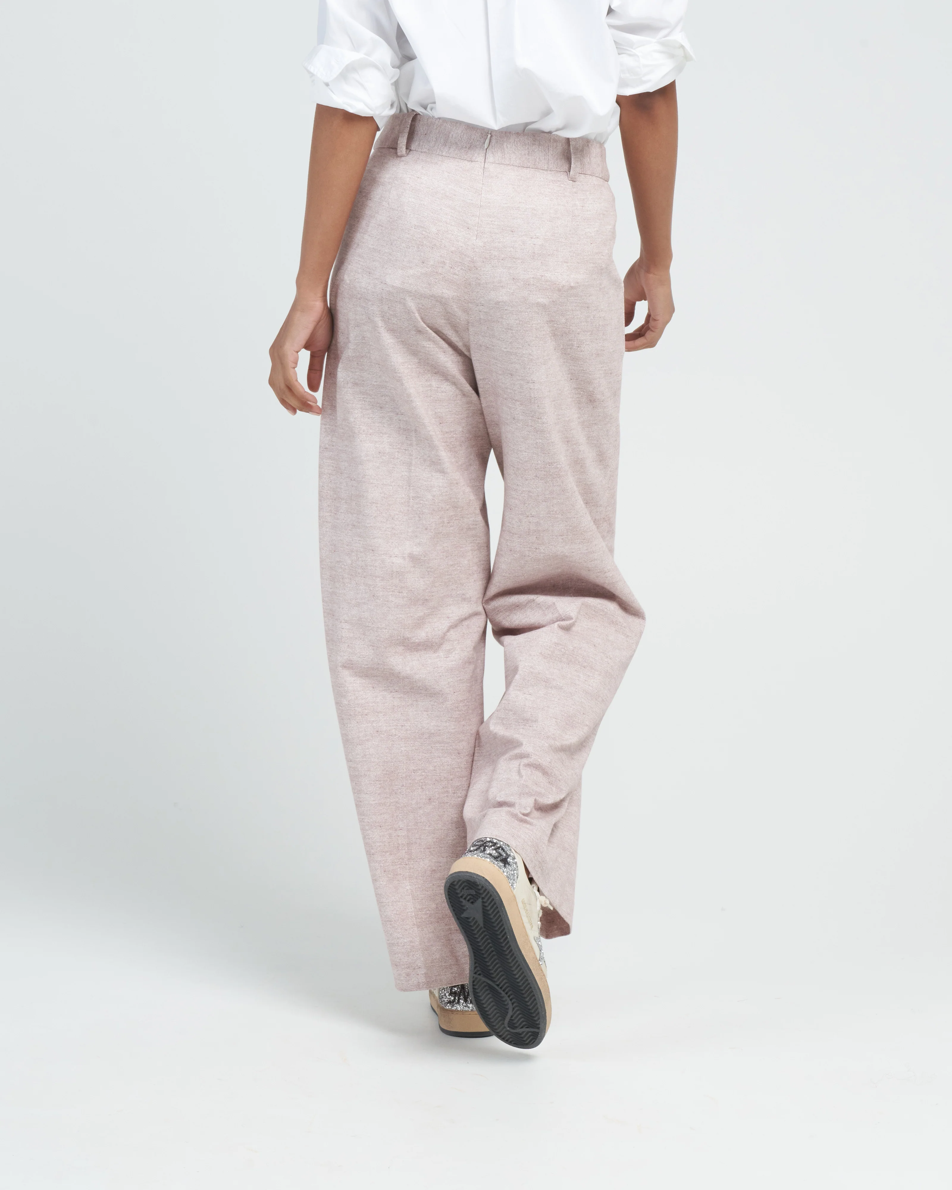wide leg weft linen jersey pant - orzo - Image 4