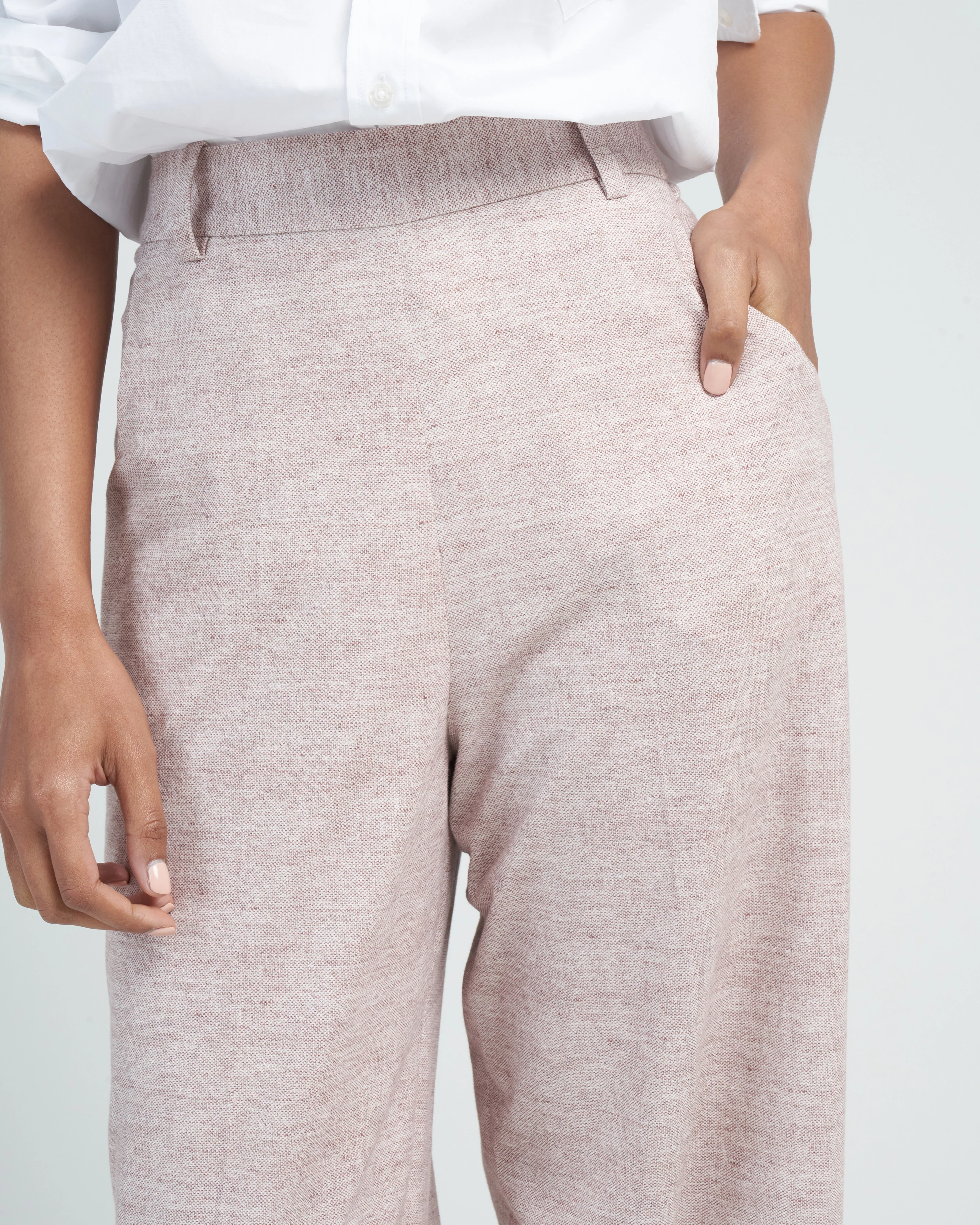 wide leg weft linen jersey pant - orzo - Image 5