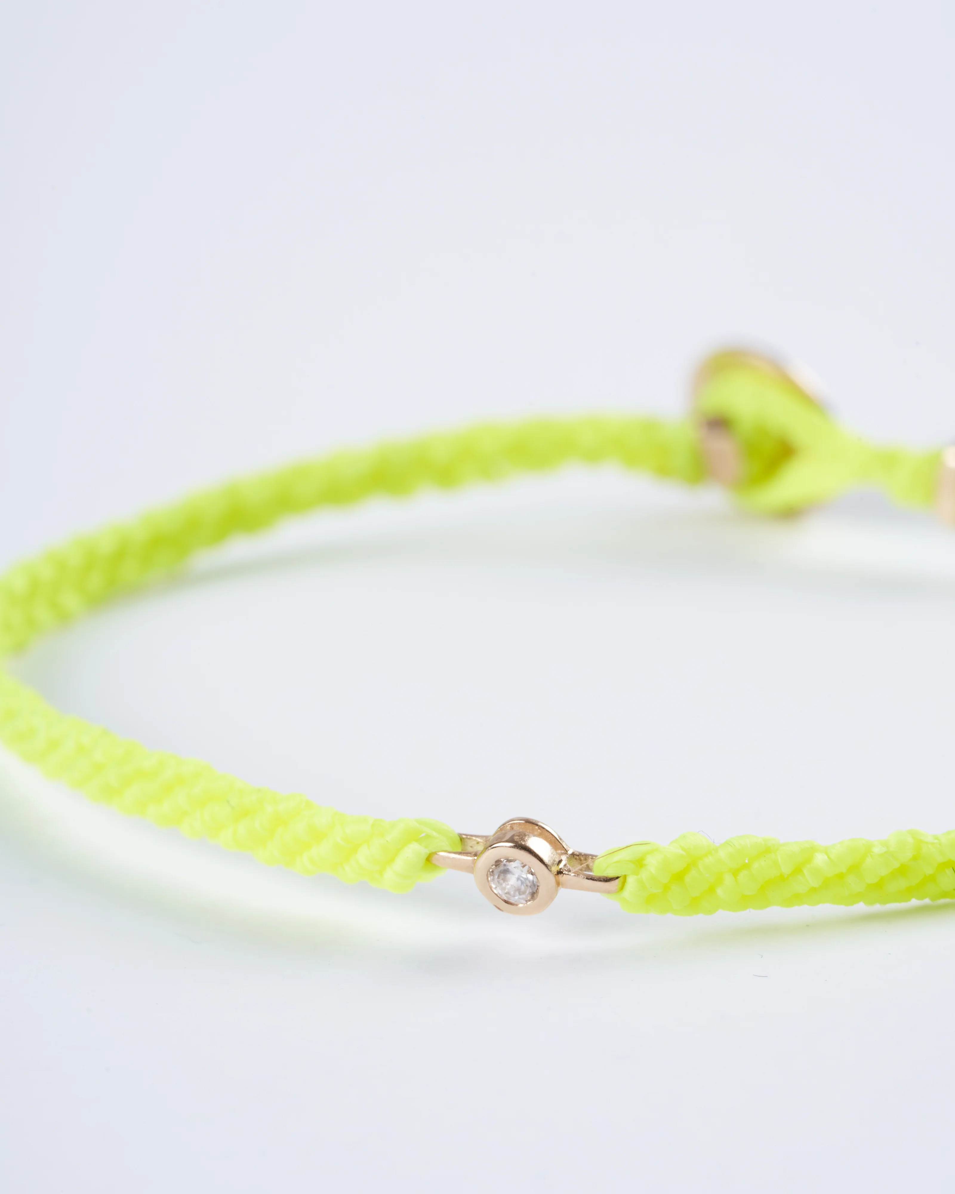 classic diamond bracelet in neon yellow- neon yellow nylon and stone - Image 2