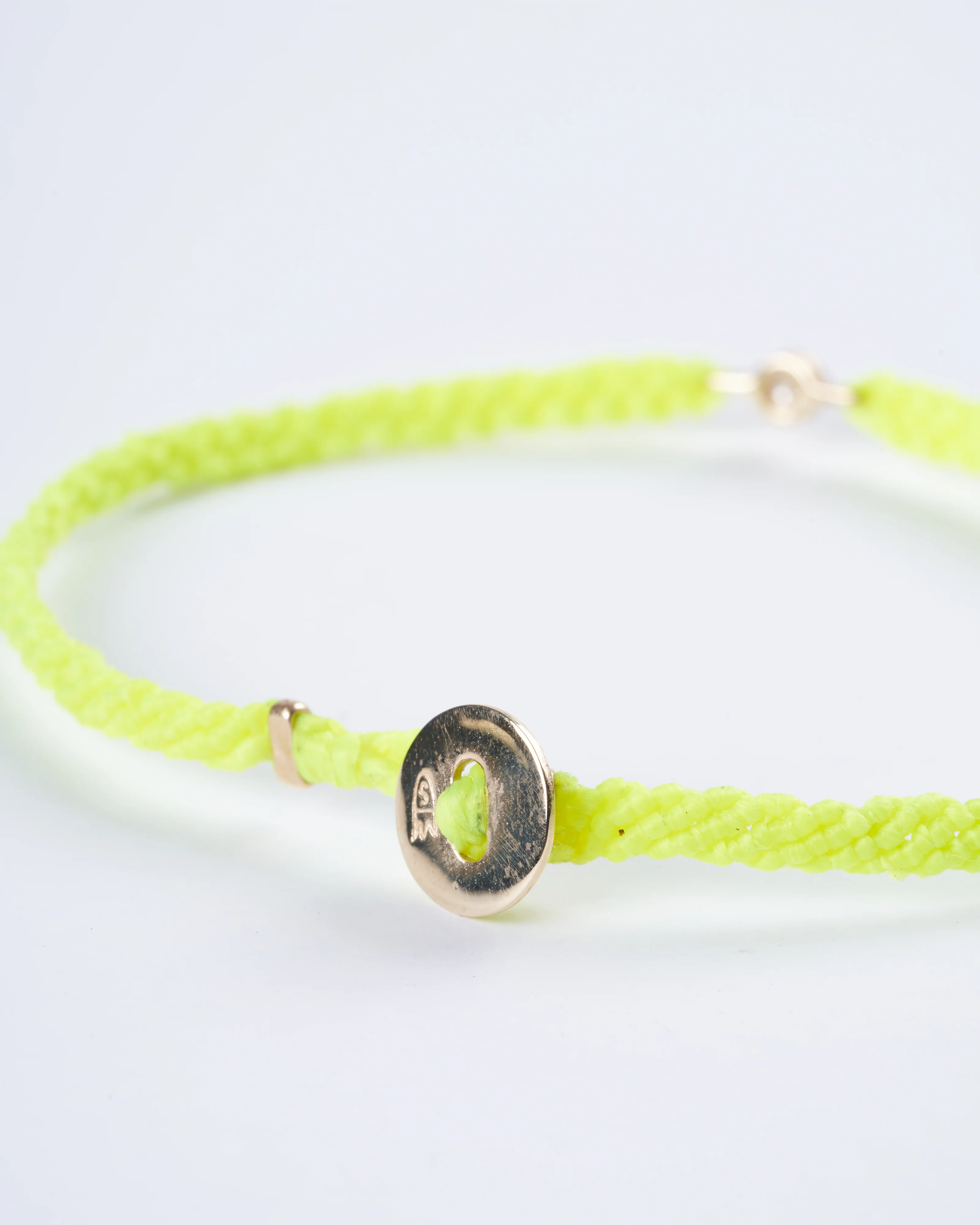 classic diamond bracelet in neon yellow- neon yellow nylon and stone - Image 3