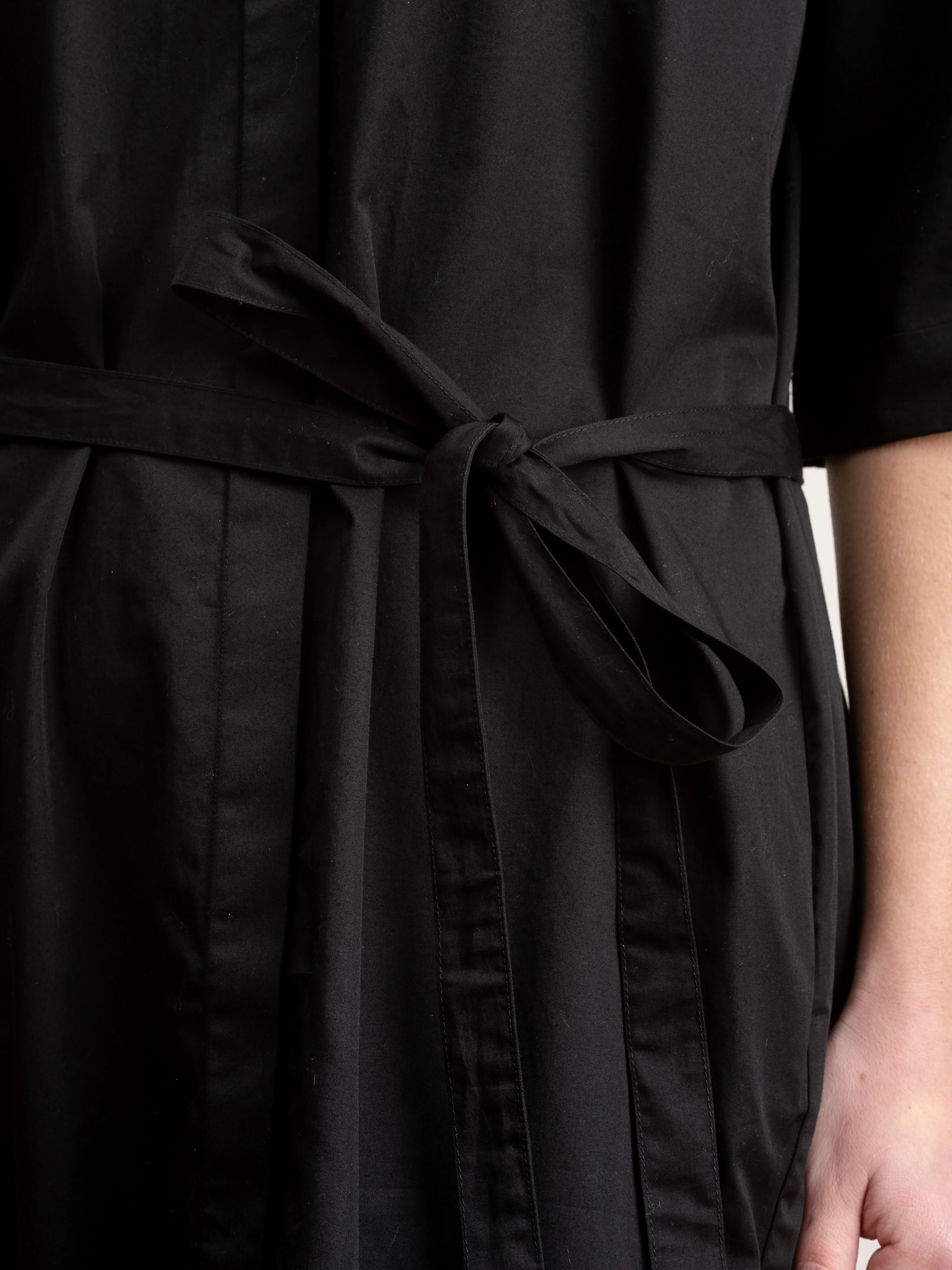 cotton shirtdress - black - Image 5