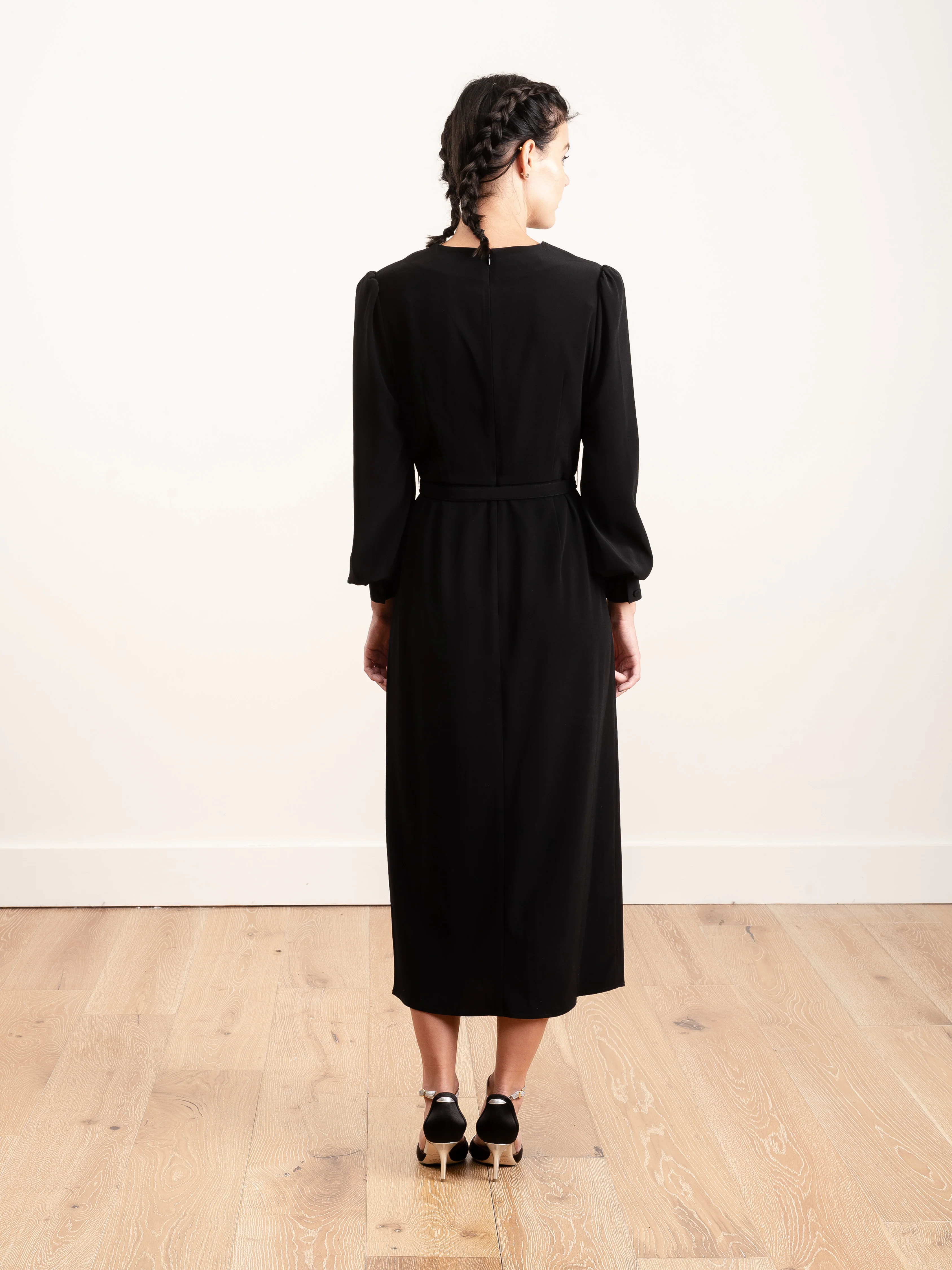 crepe inverted pleat dress - Image 3
