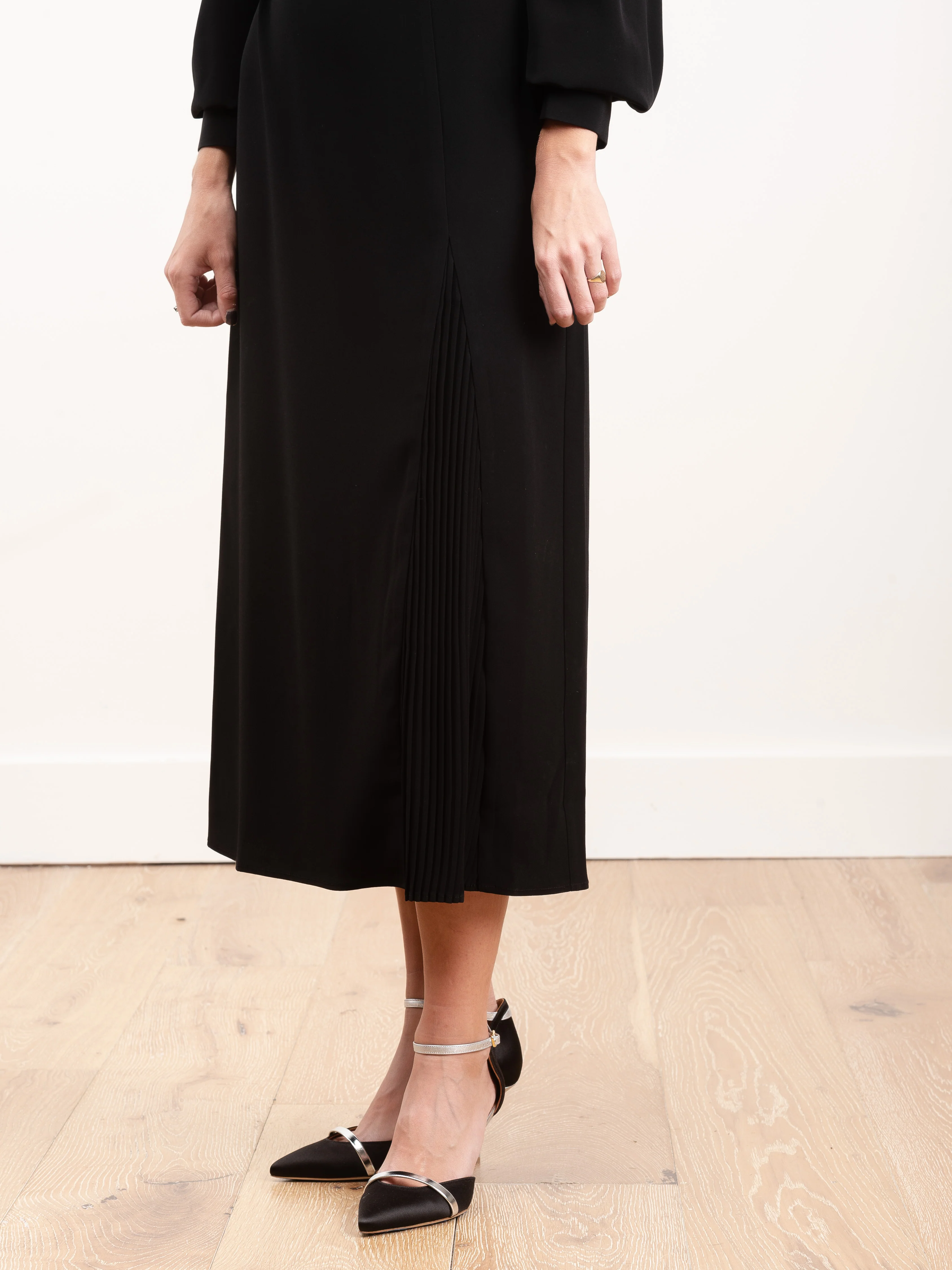 crepe inverted pleat dress - Image 4