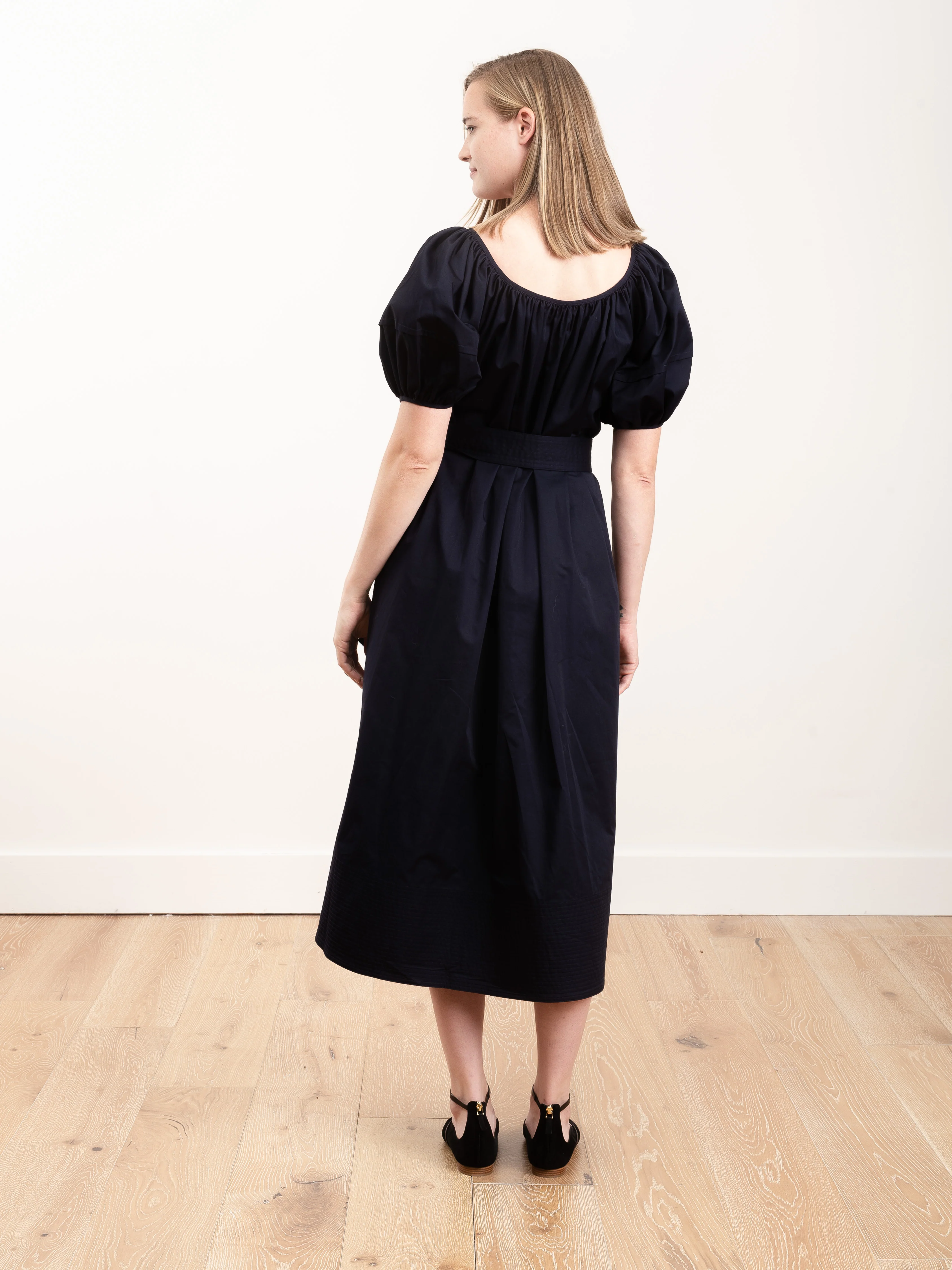 puff sleeve dress - navy - Image 3