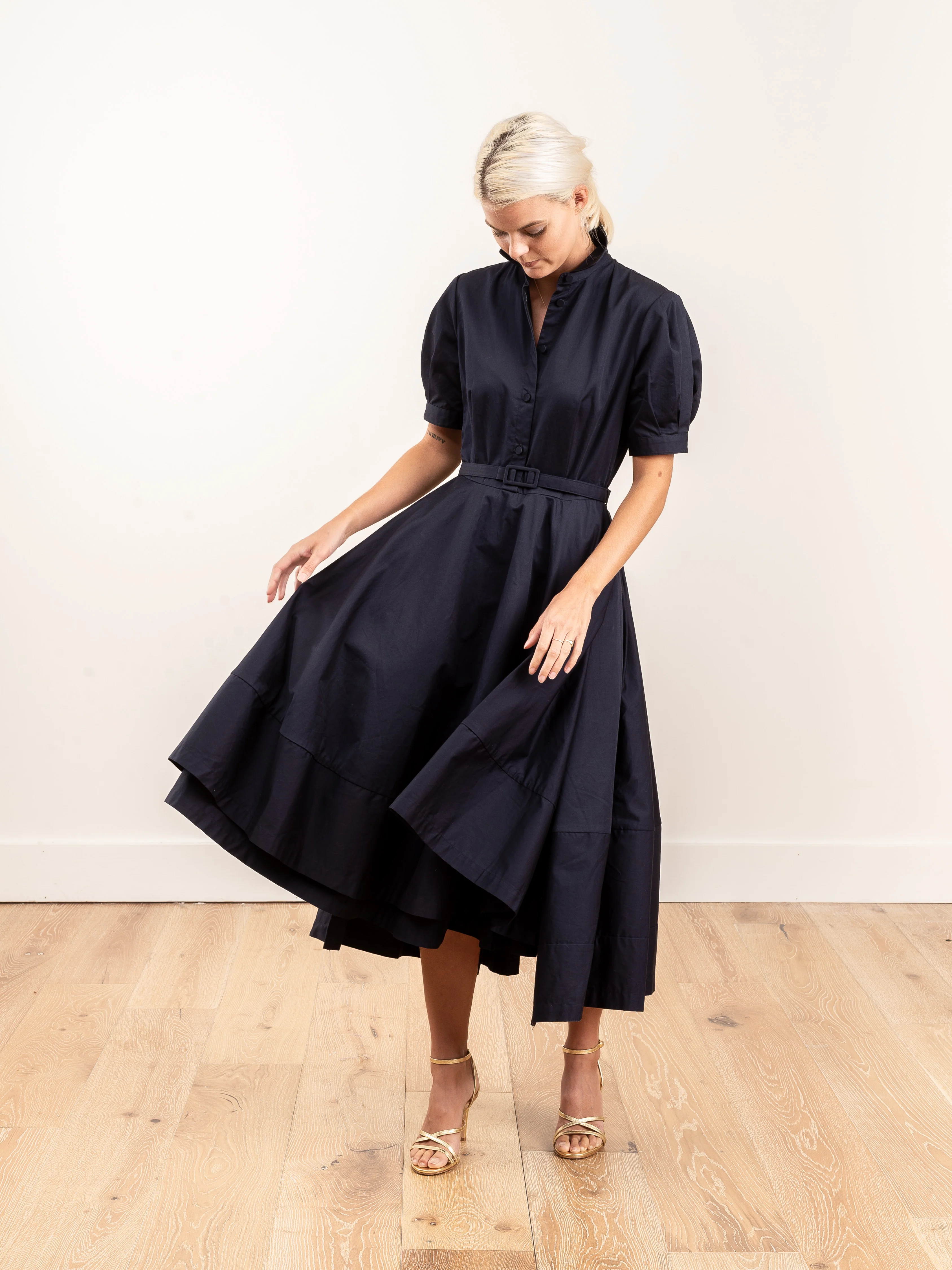 short sleeve dress - navy - Image 2