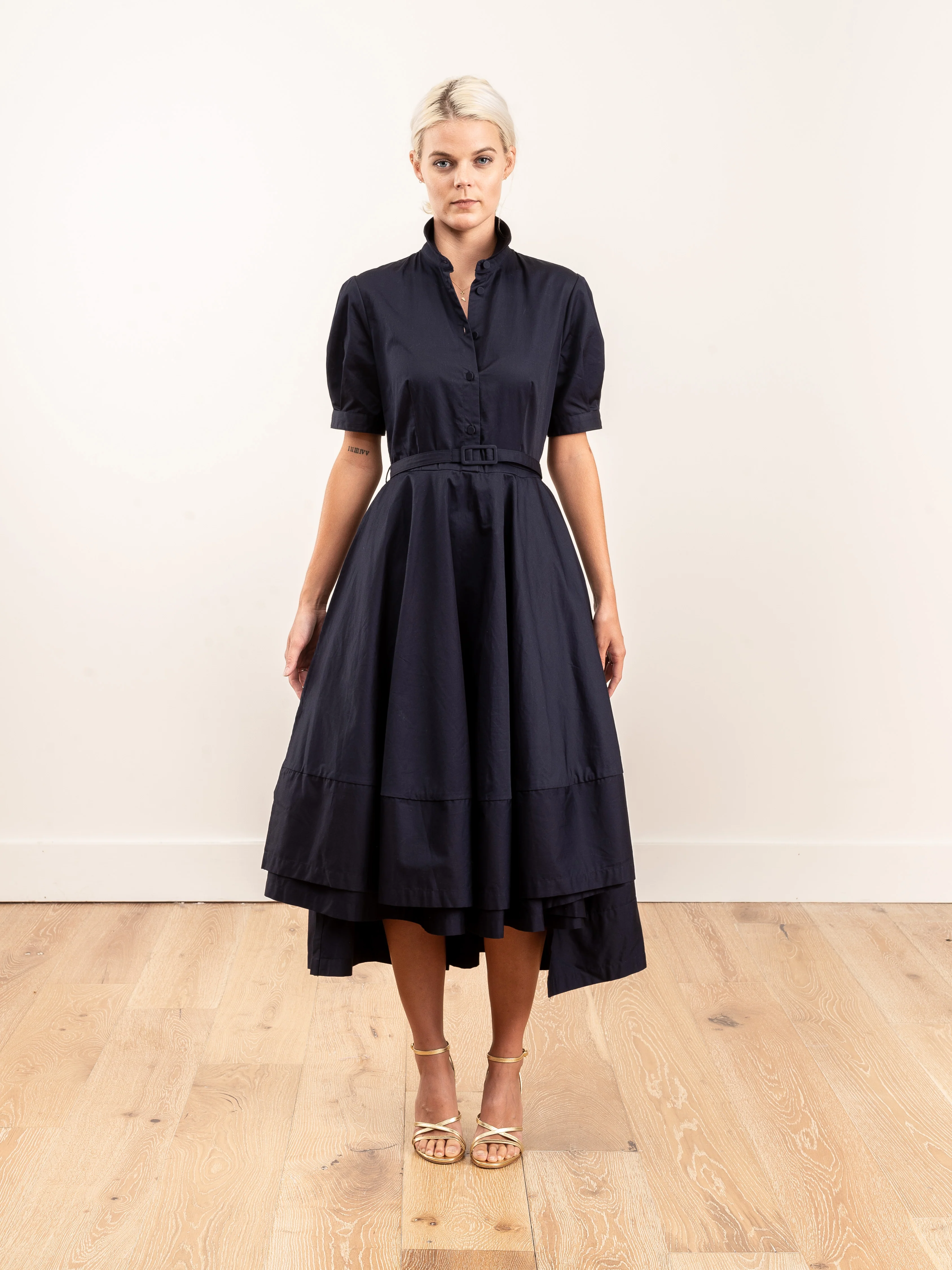 short sleeve dress - navy - Image 3