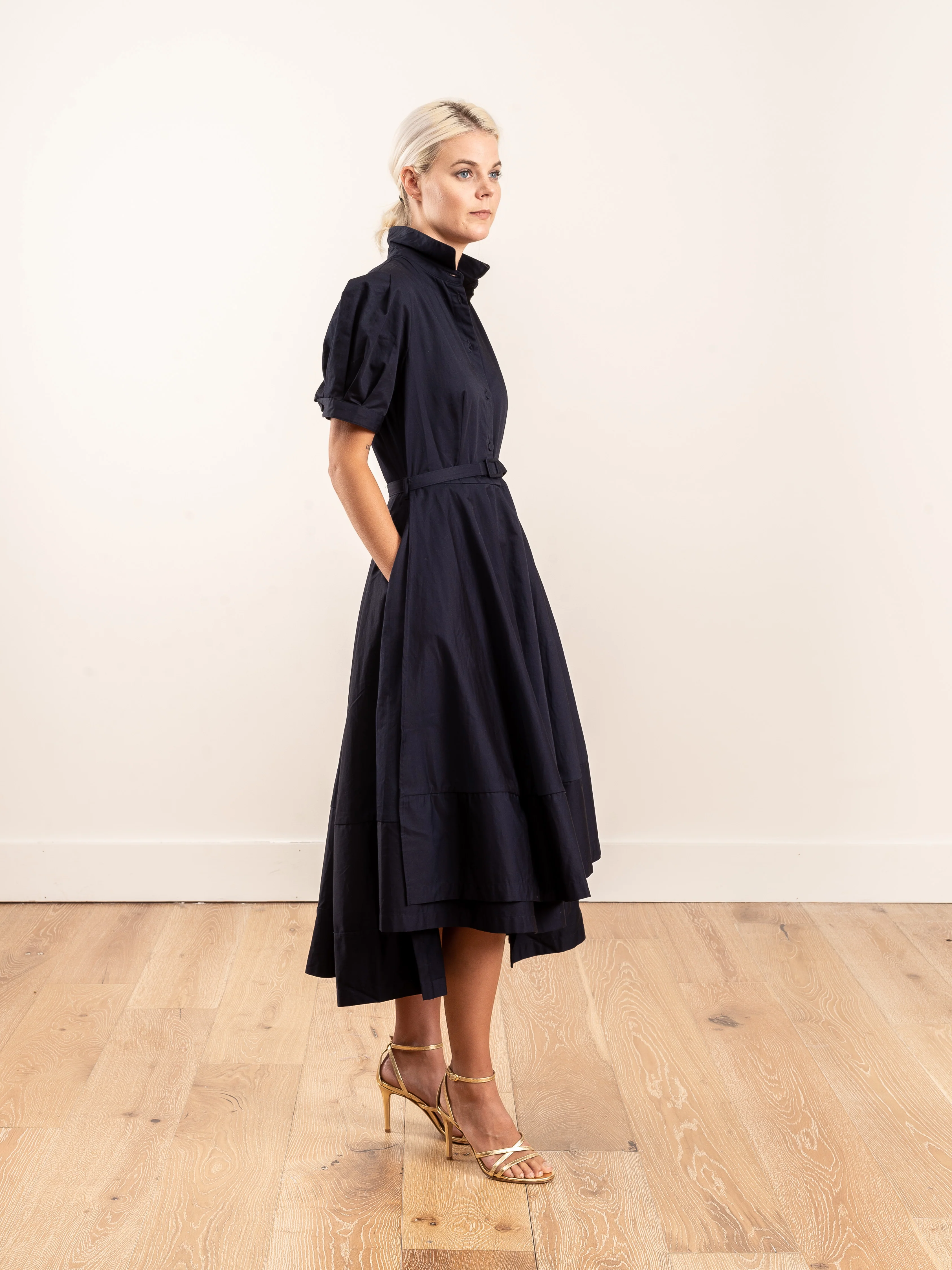short sleeve dress - navy - Image 5