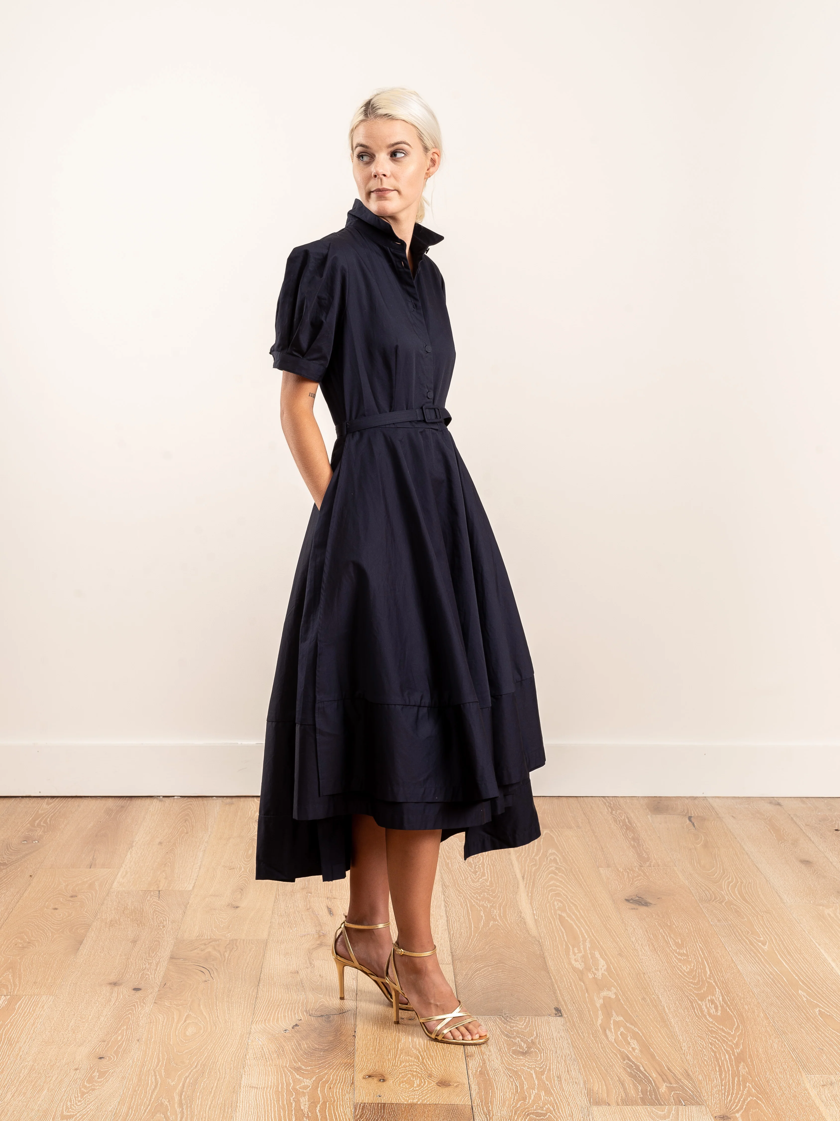short sleeve dress - navy - Image 6
