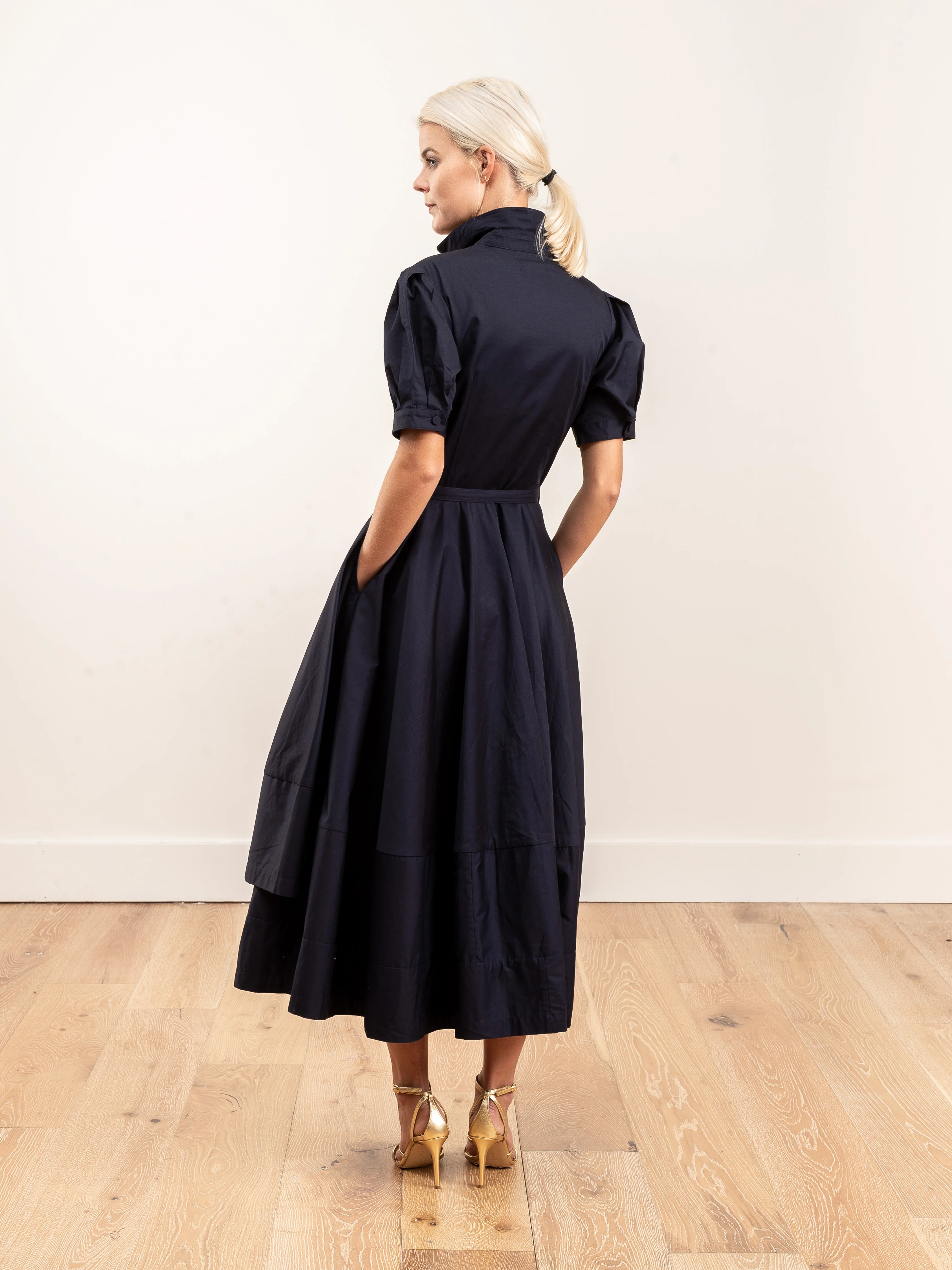 short sleeve dress - navy - Image 7