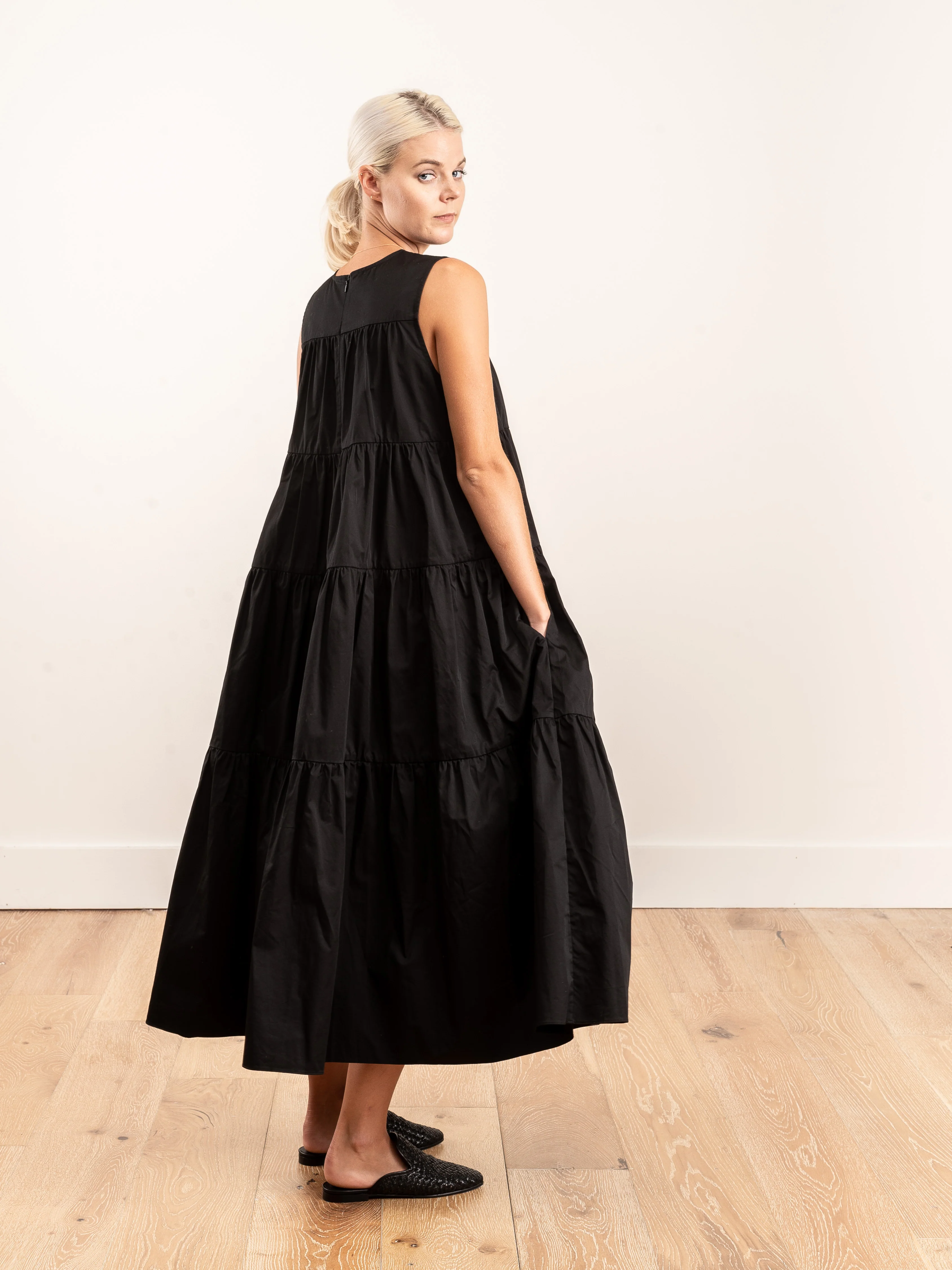 tiered dress - black - Image 2