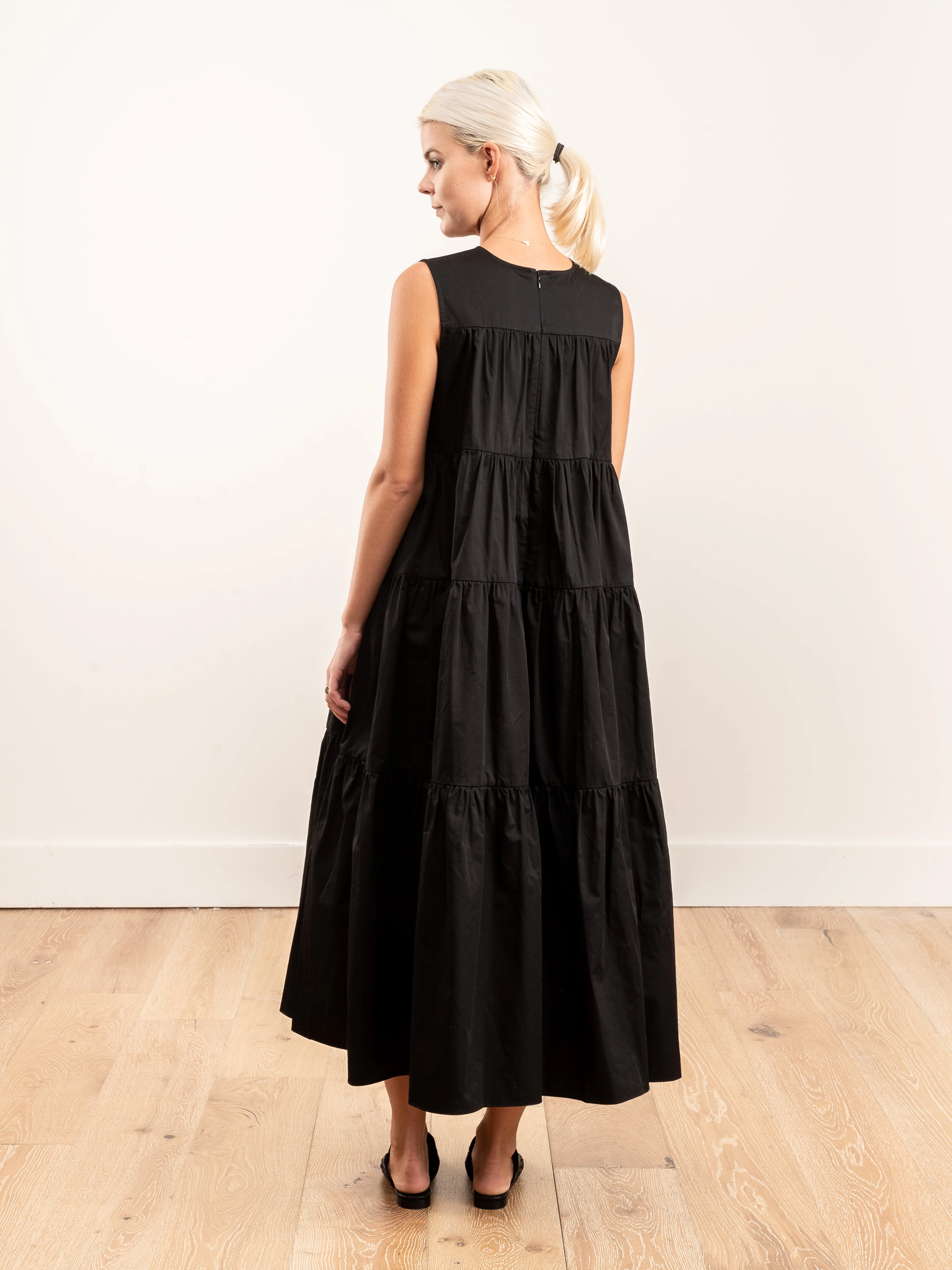 tiered dress - black - Image 3