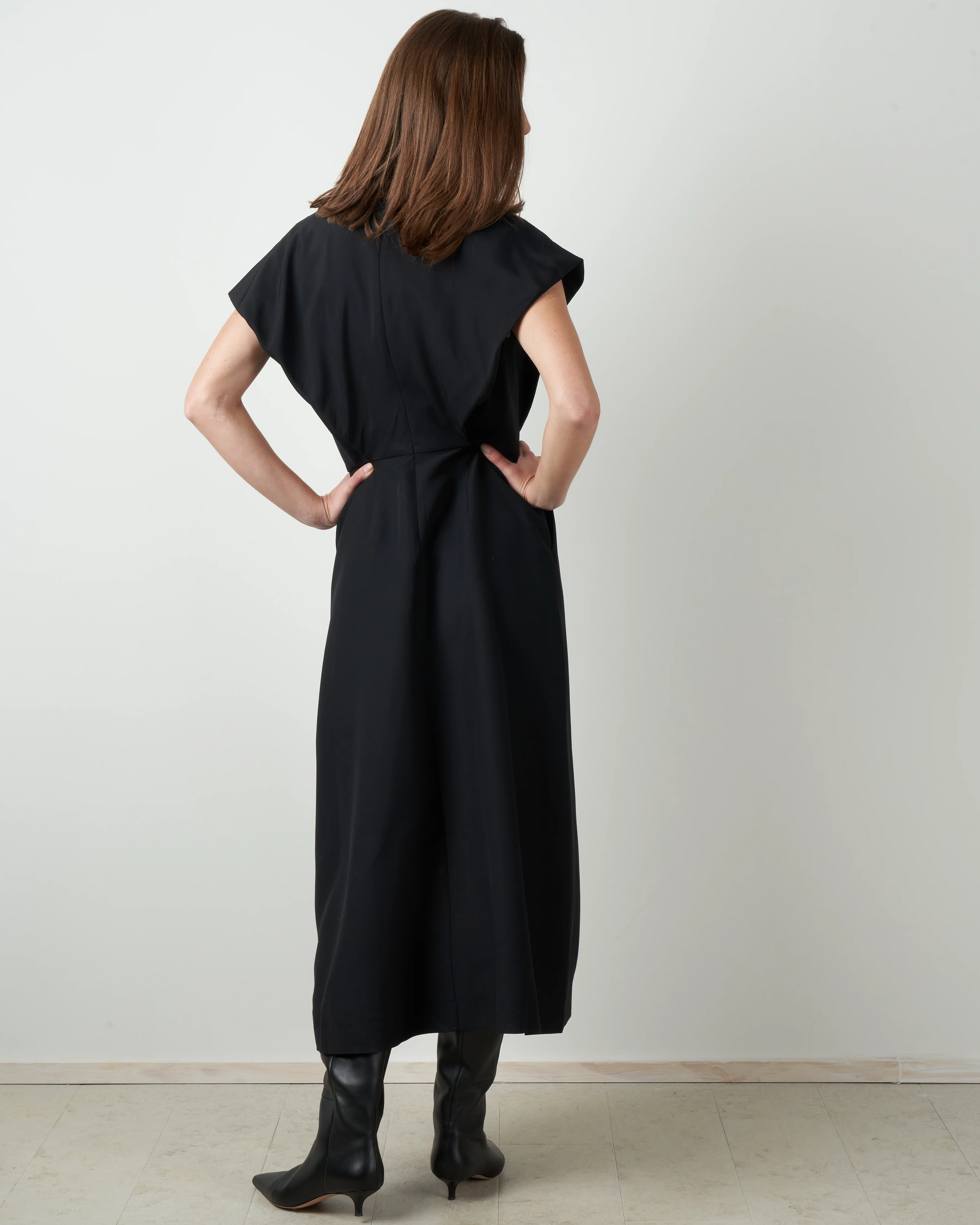 v-neck dress - black - Image 5