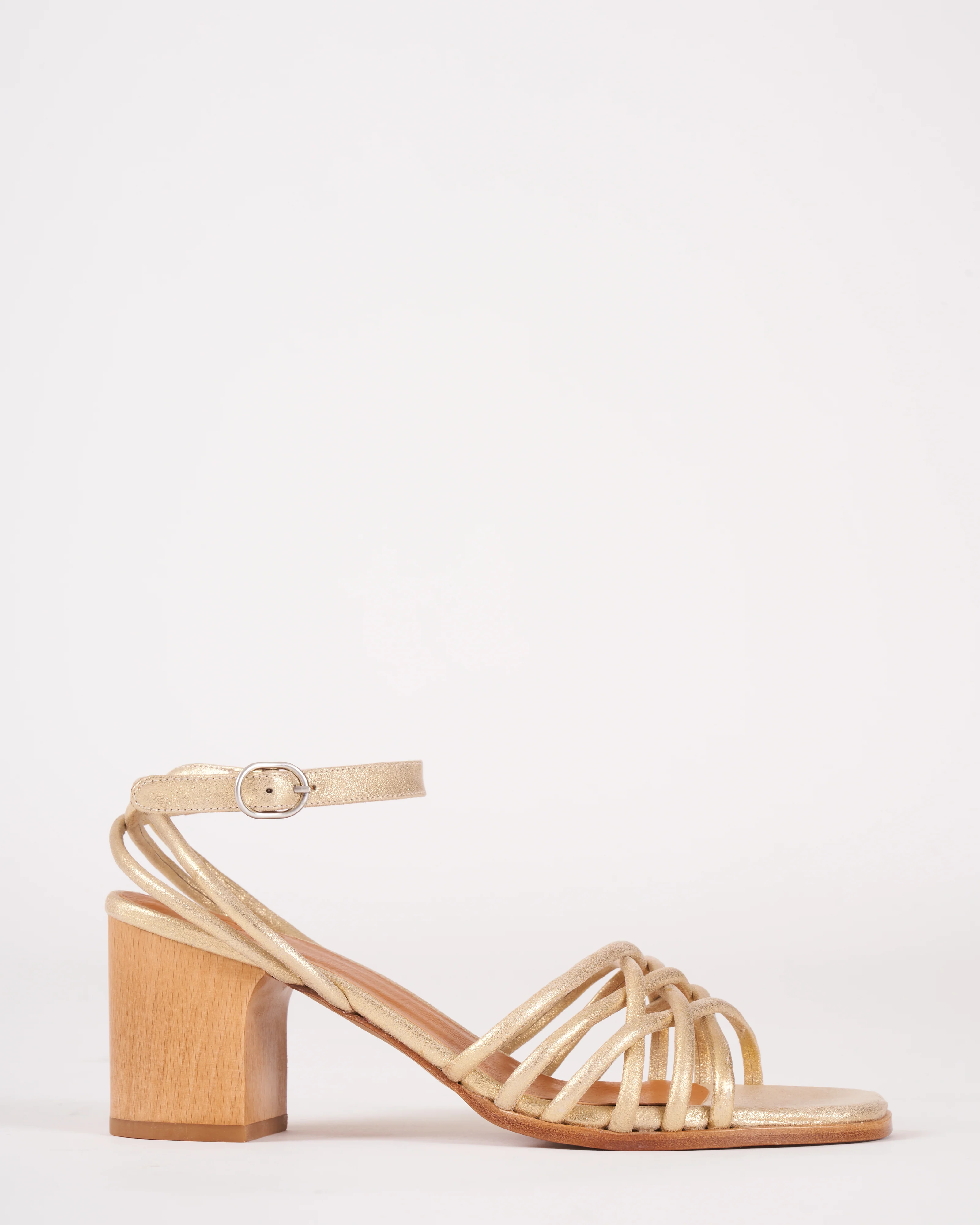 babs strappy sandal heel - champagne leather - Image 2