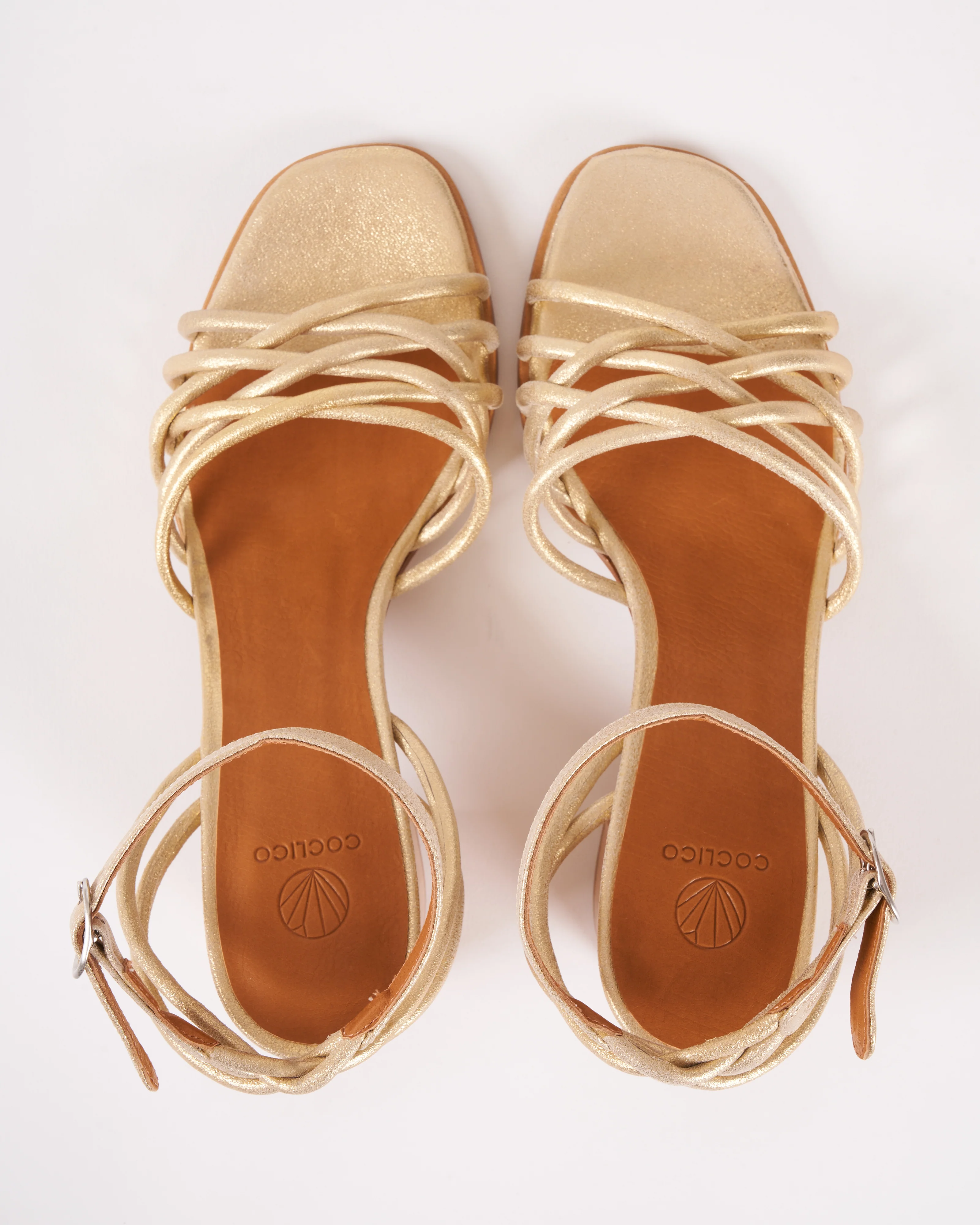 babs strappy sandal heel - champagne leather - Image 3