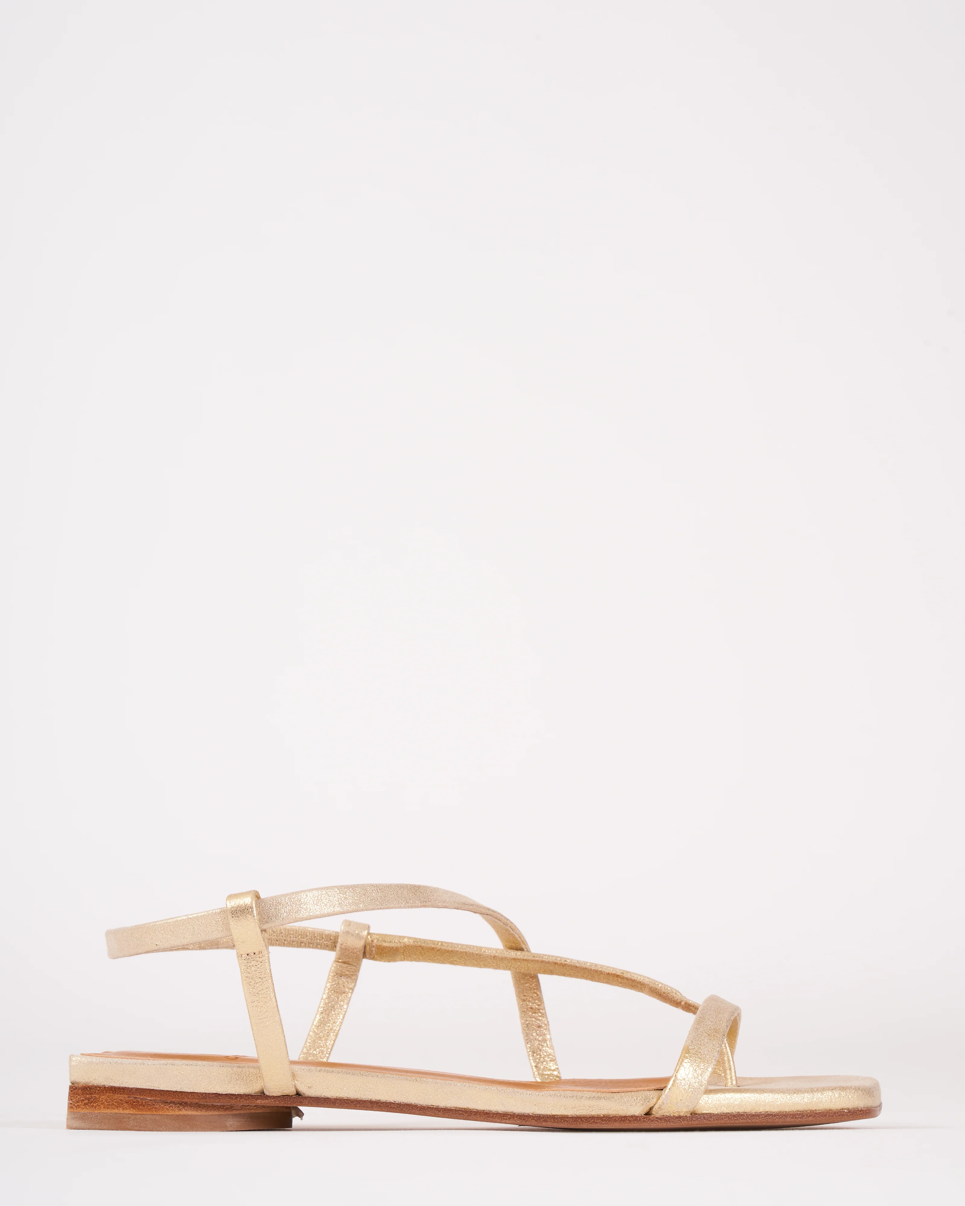 frond flat strappy sandal - champagne leather - Image 2