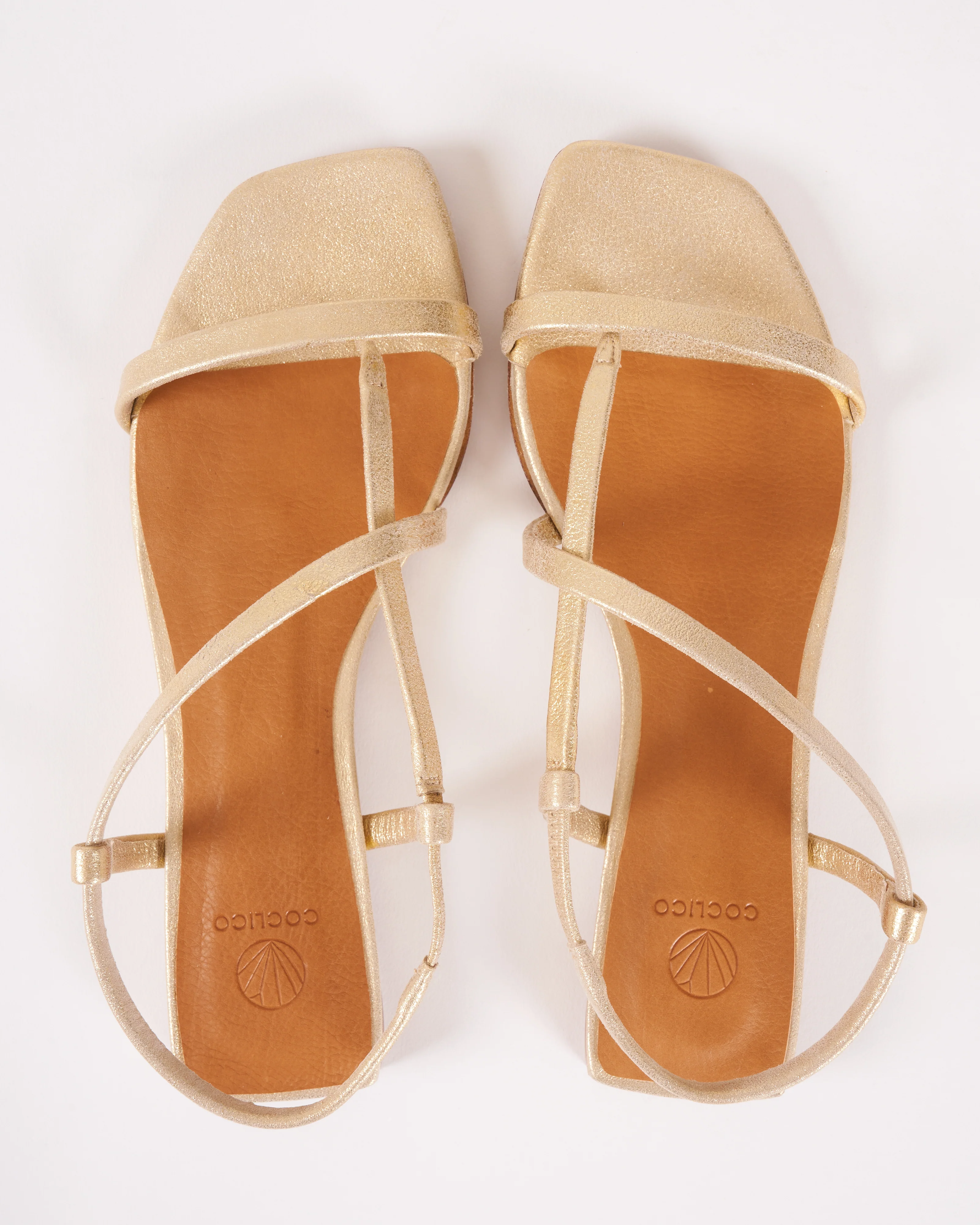 frond flat strappy sandal - champagne leather - Image 3