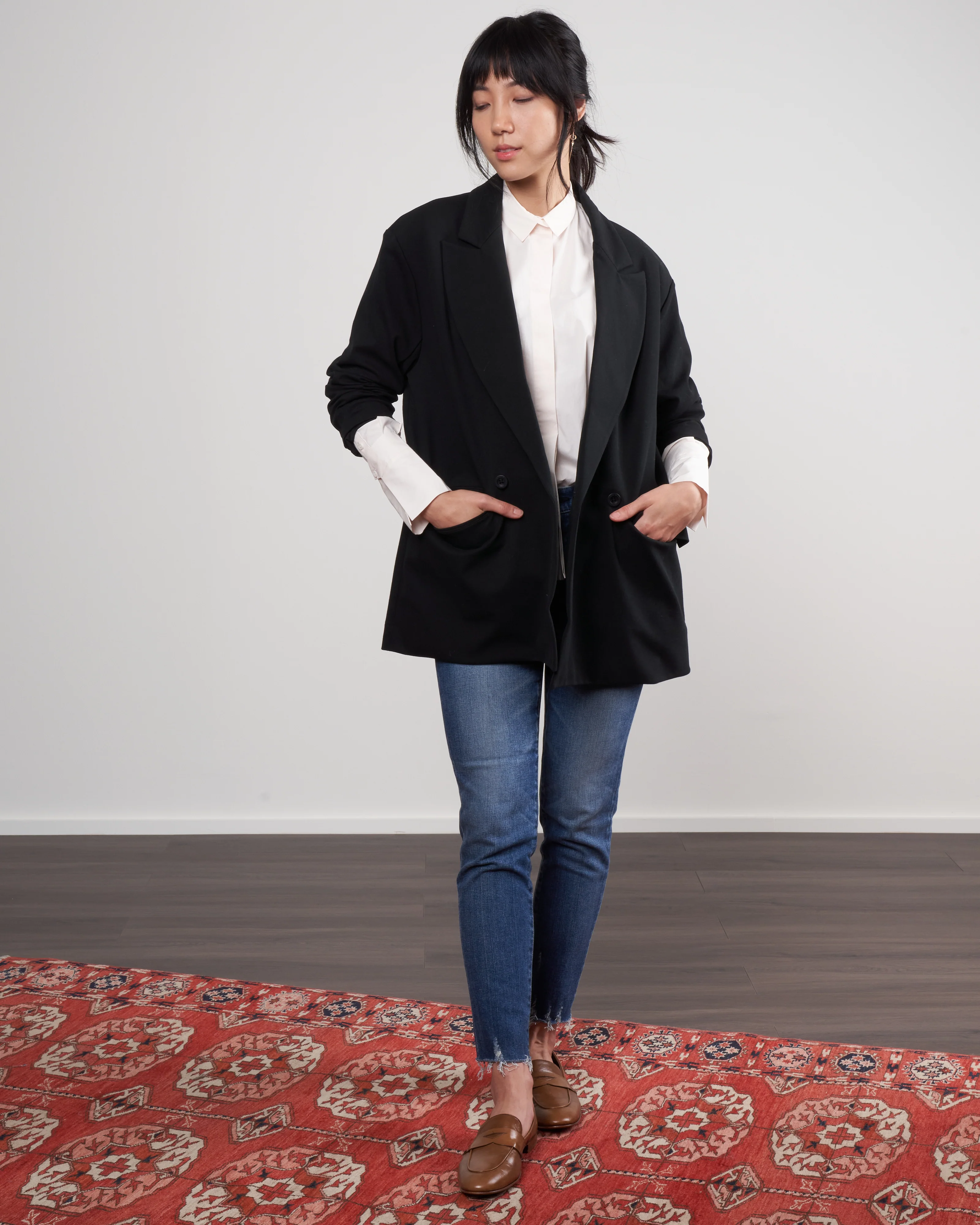 double breast jacket - 99 black - Image 2