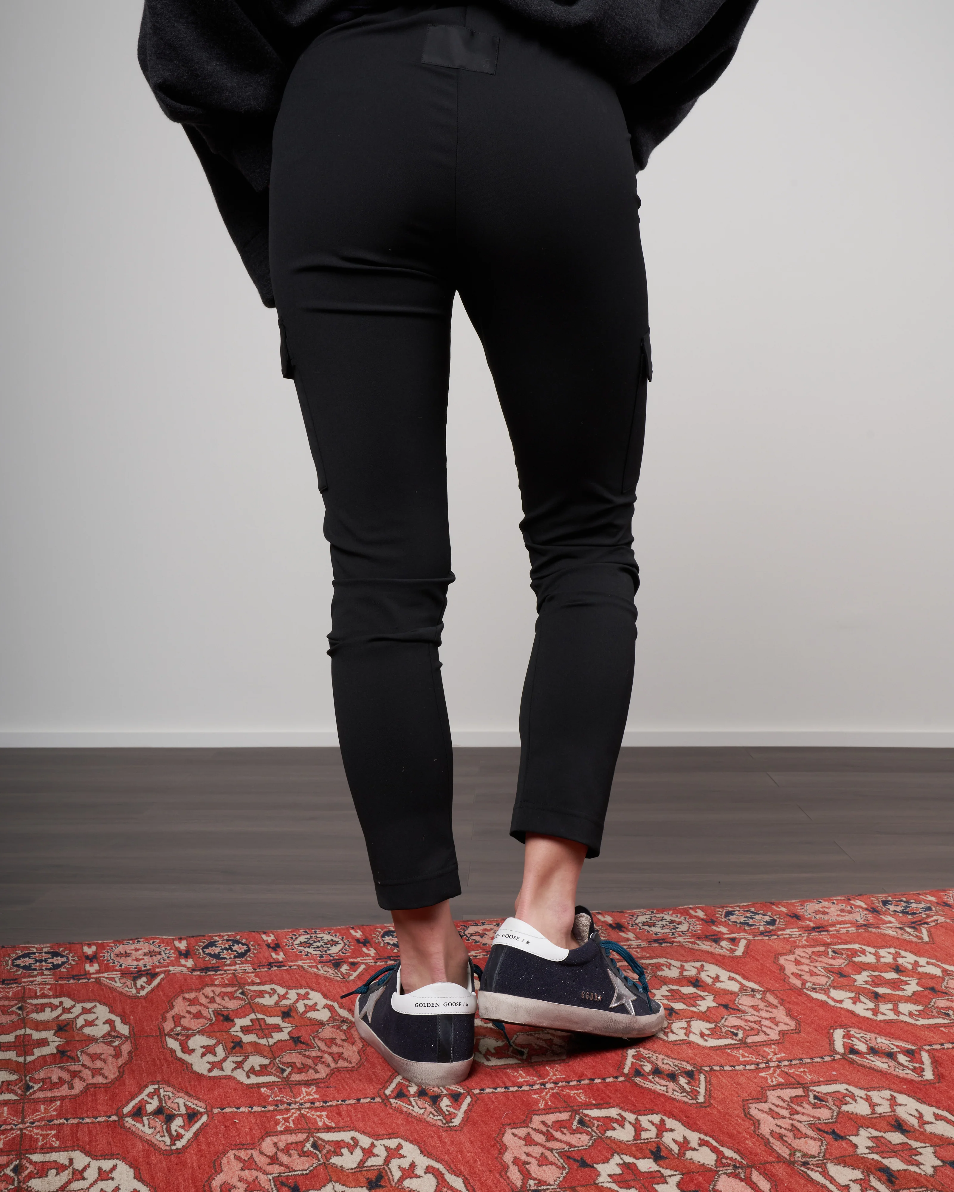drawstring cargo leggings - 99 black - Image 3