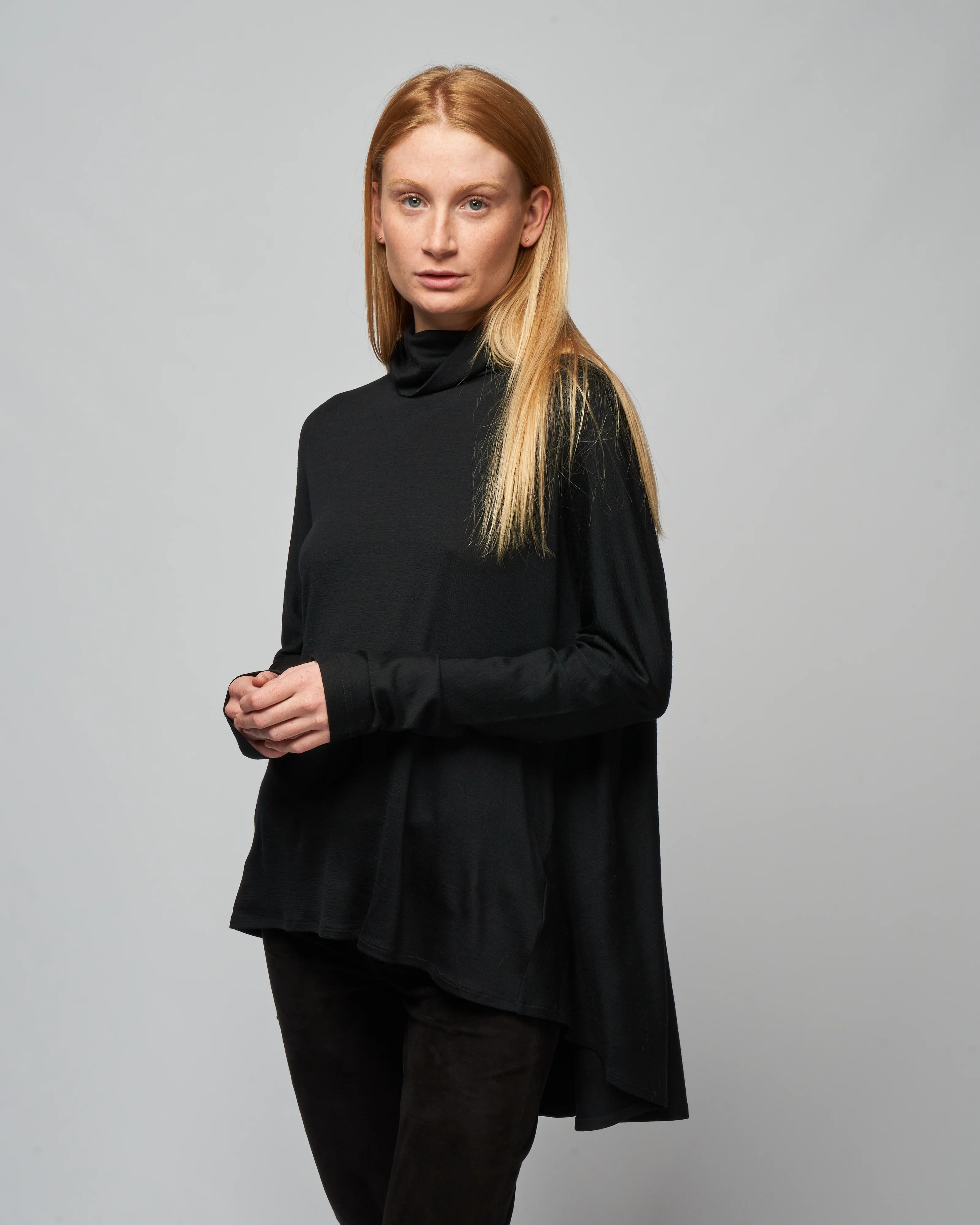 elyse flair high-neck top - black - Image 2