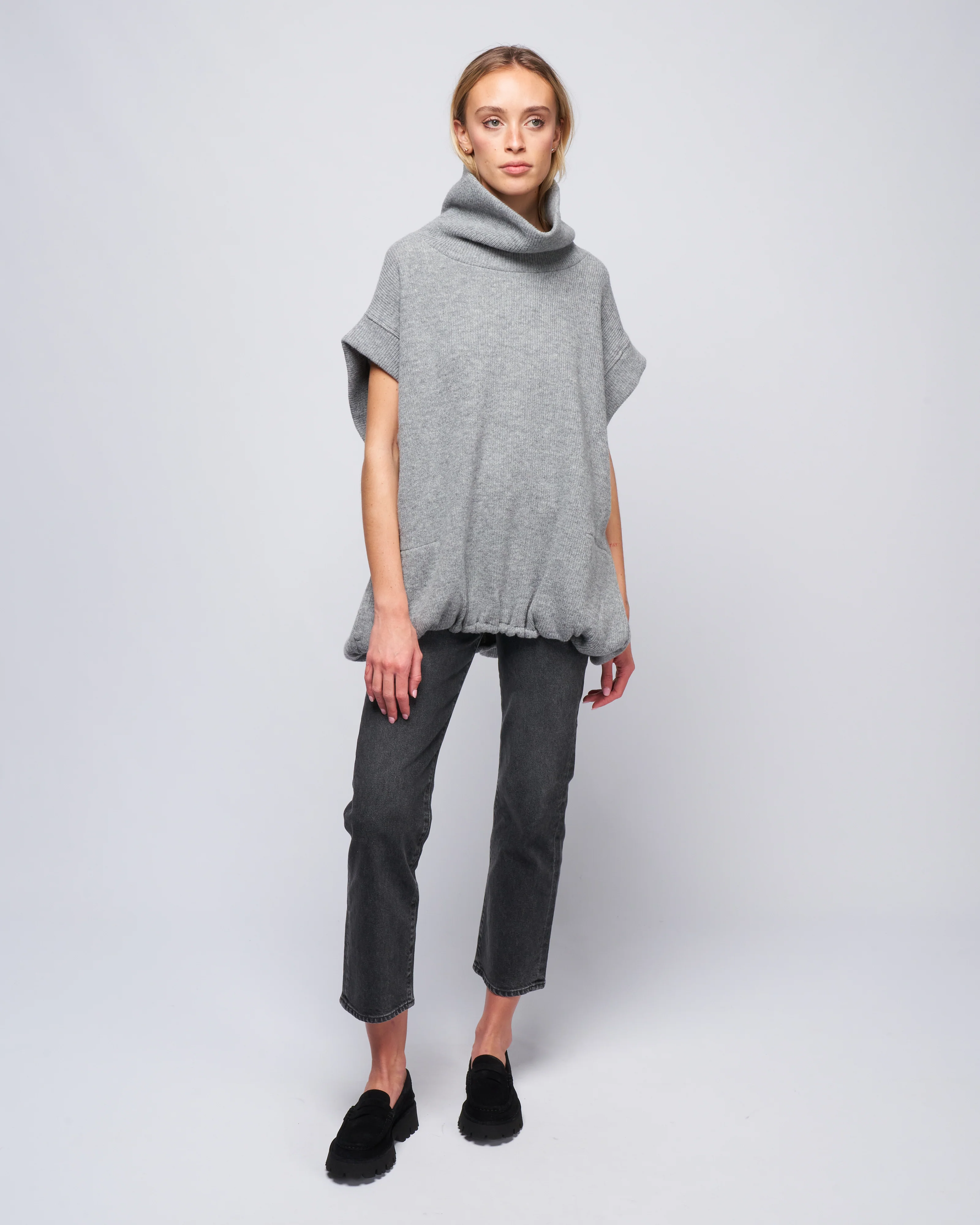gisele rollneck gilet - mid grey - Image 2