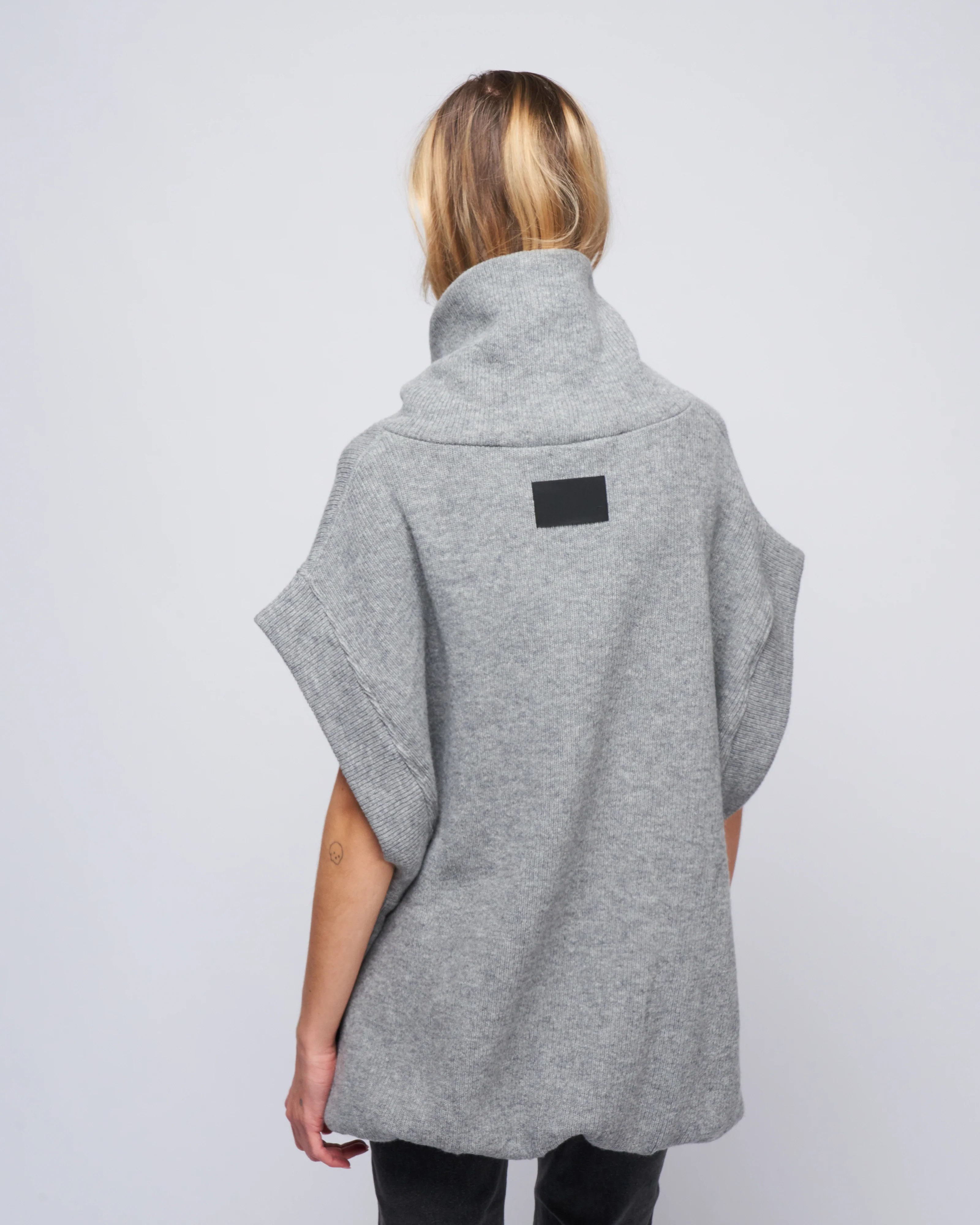 gisele rollneck gilet - mid grey - Image 4