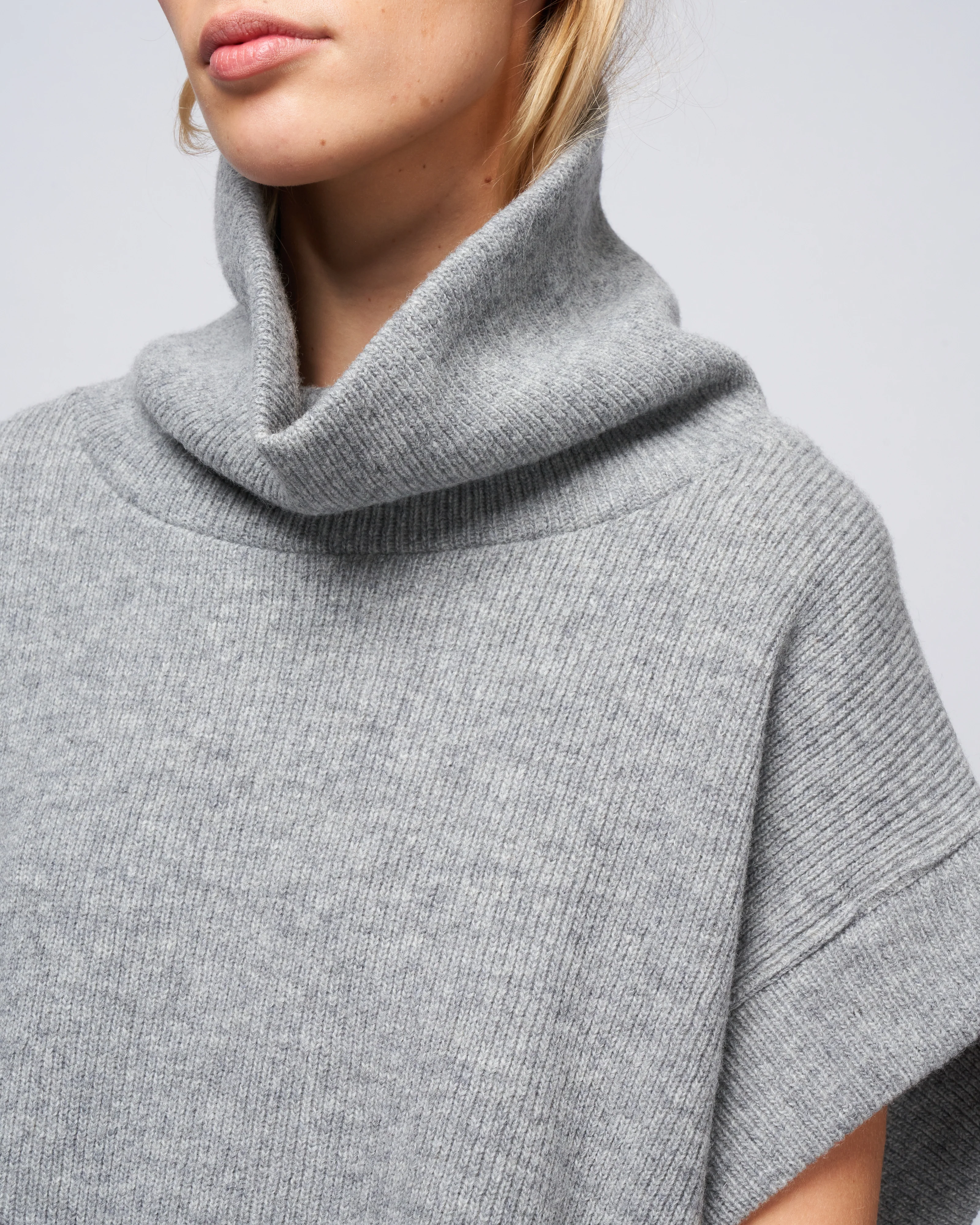 gisele rollneck gilet - mid grey - Image 5