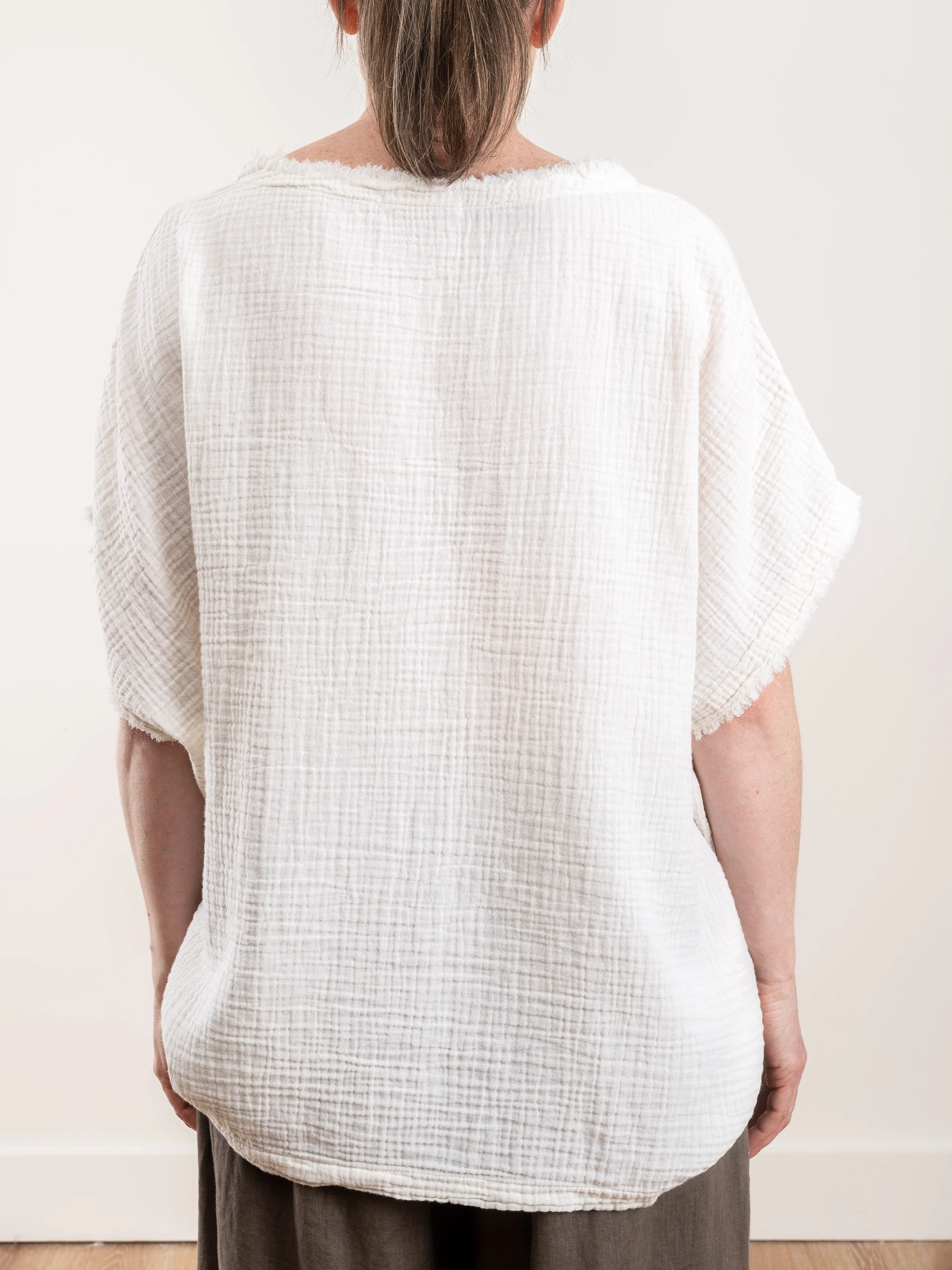 double gauze top - cream - Image 5